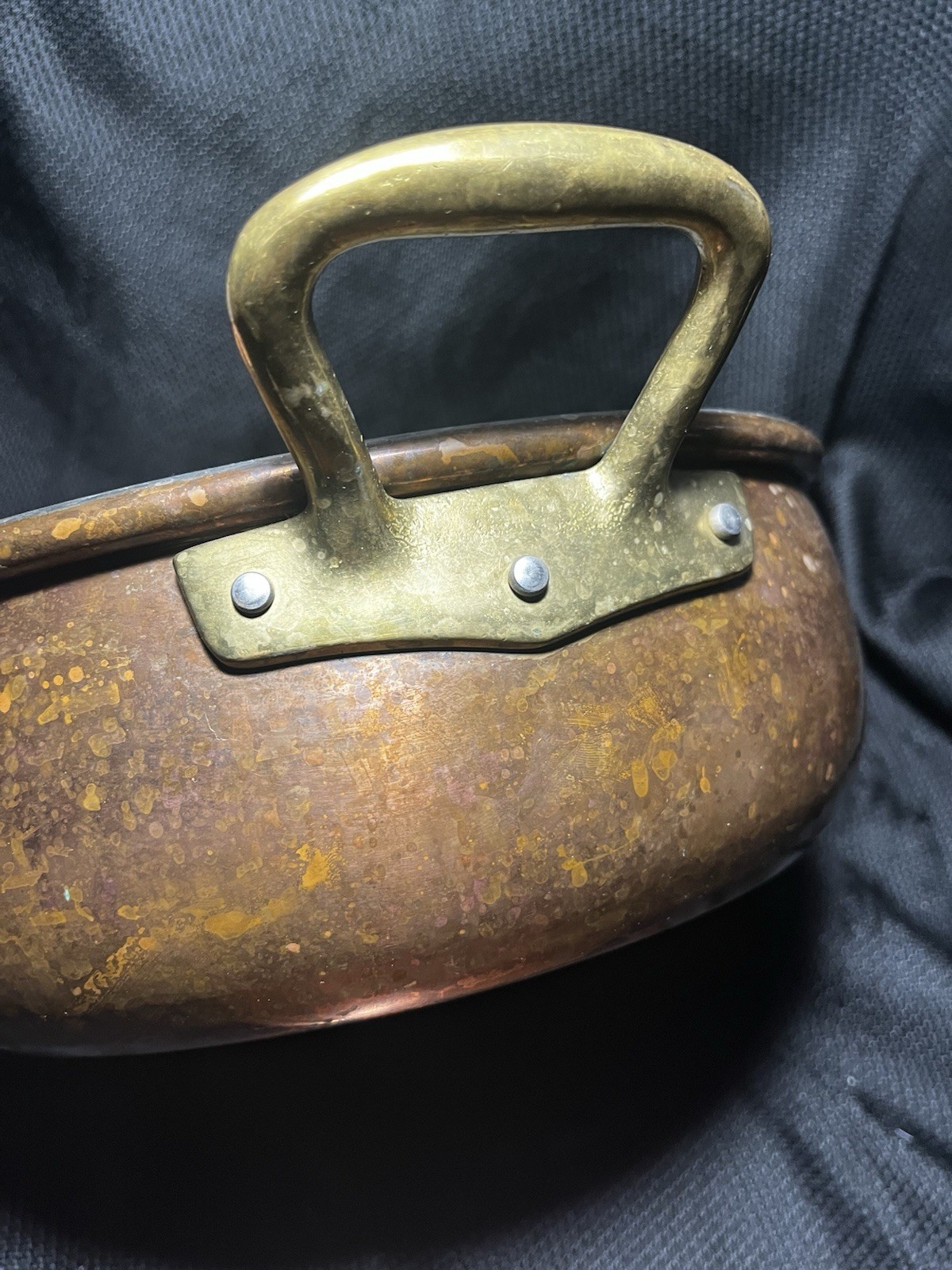 Ruffoni Vintage Hammered Copper Stockpot 6 Qt Made In Italy with Lid and Handles