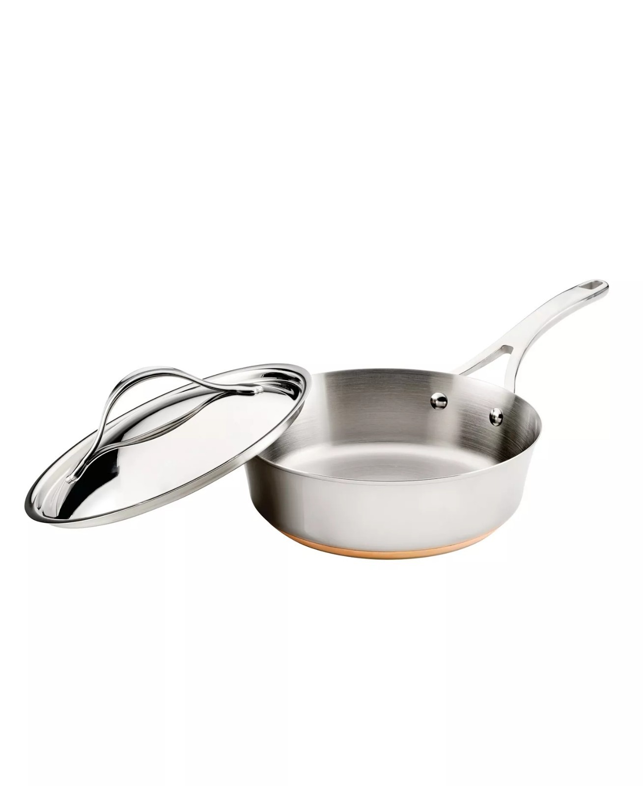 549$ Anolon Nouvelle Copper Stainless Steel 10-Pieces Cookware Set Silver