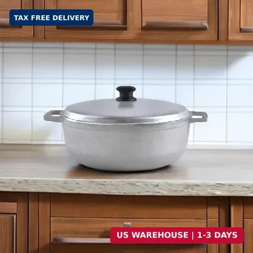 IMUSA 7.5 Quart Traditional Natural Made in Colombia Caldero with Lid for Cookin