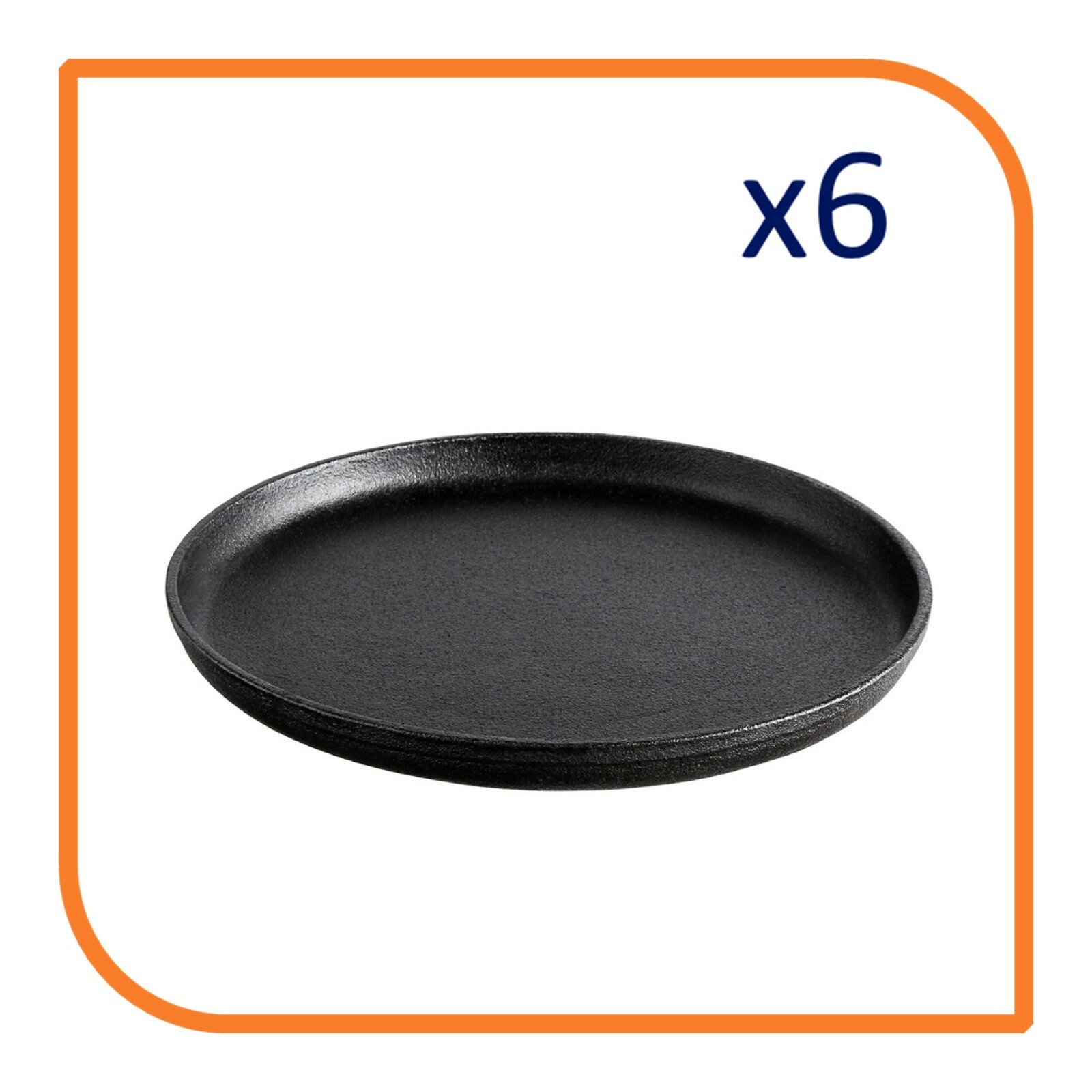 9″ Pre-Seasoned Cast Iron Fajita Skillet (6 Skillets) by MyXOHome