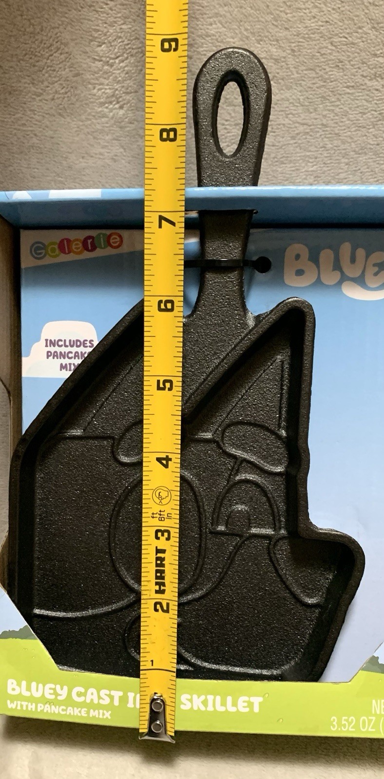 NEW Bluey Face Cast Iron Metal Pancake Skillet/Batter Mix Gift Set