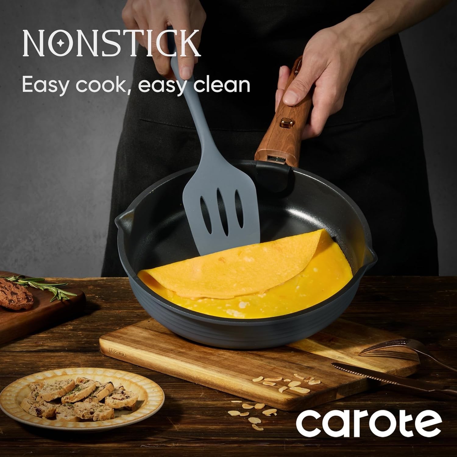 30-Piece Titanium Cookware Set, Nonstick Pots and Pans Set with Detachable Ha…