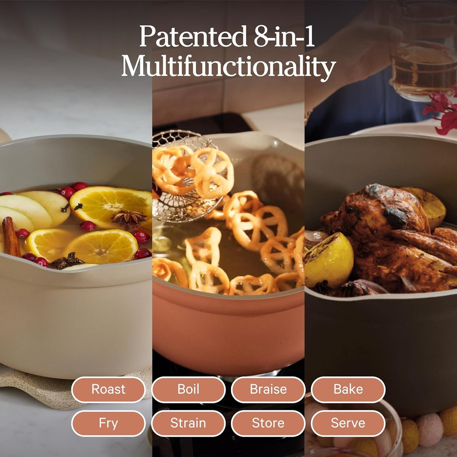 Our Place Perfect Pot | 5.5 Qt, Ceramic Pot with Lid & Spatula, Char
