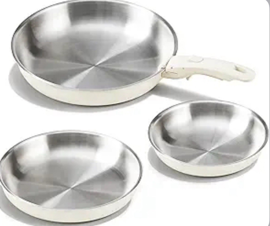 Titanium Ceramic Nonstick Frying Pans Set – 3 Sizes, Oven & Dishwasher Safe