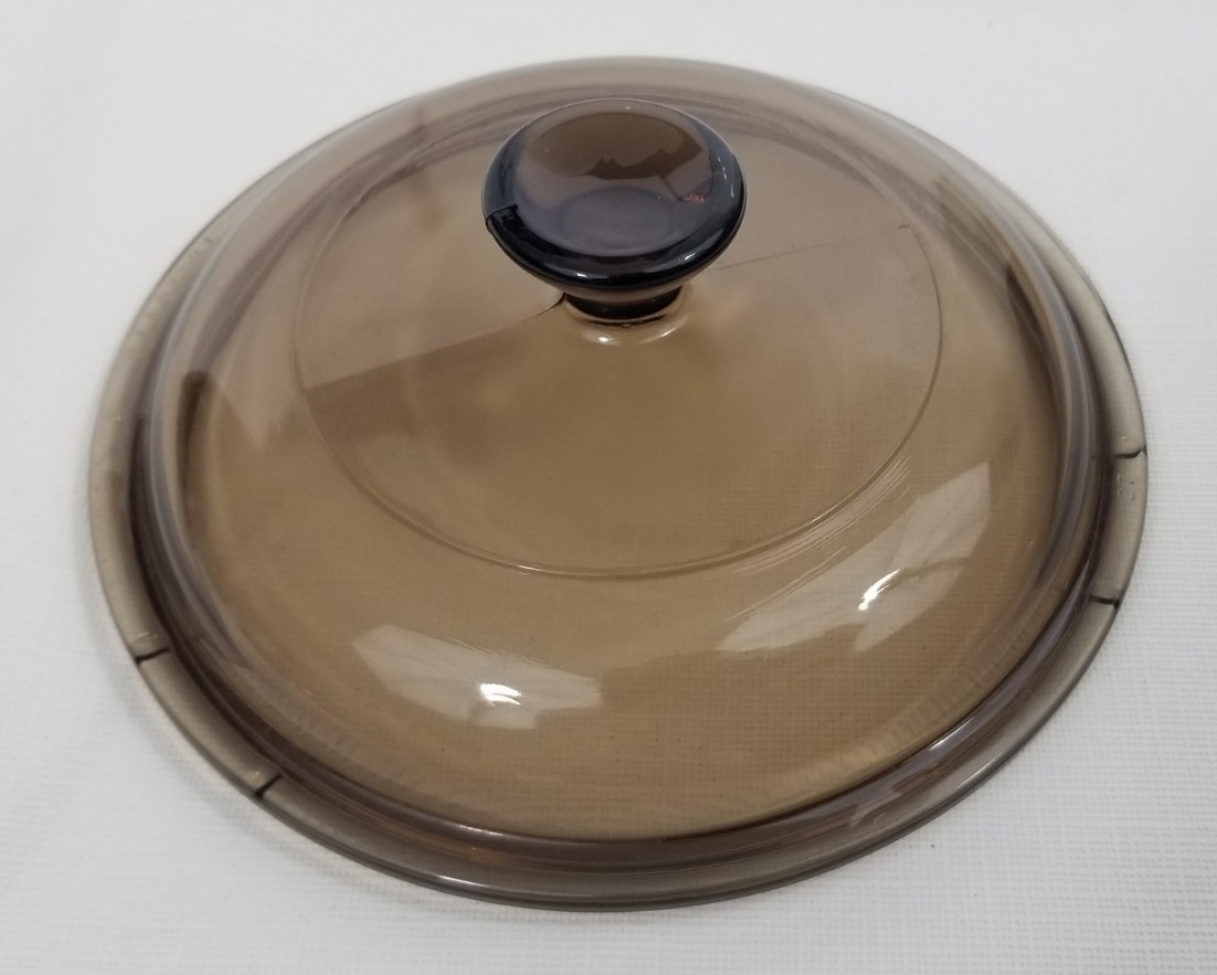 PYREX V-1-C V1C Round Amber Glass Replacement Lid 6.25 in Diameter
