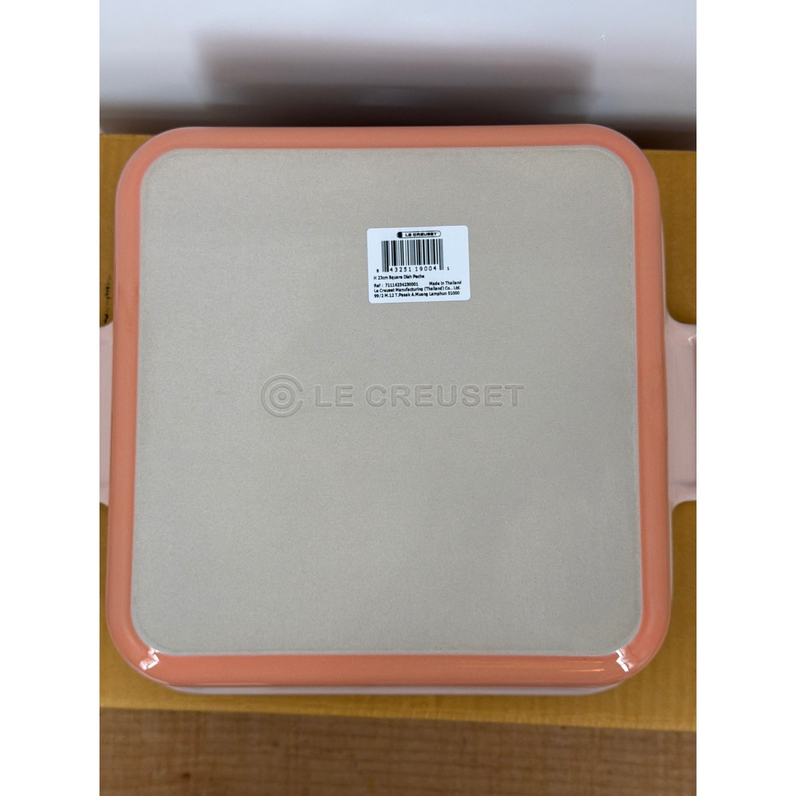 Le Creuset Heritage 23cm Square Dish Peche Stoneware Baker 9in Peach Ombré