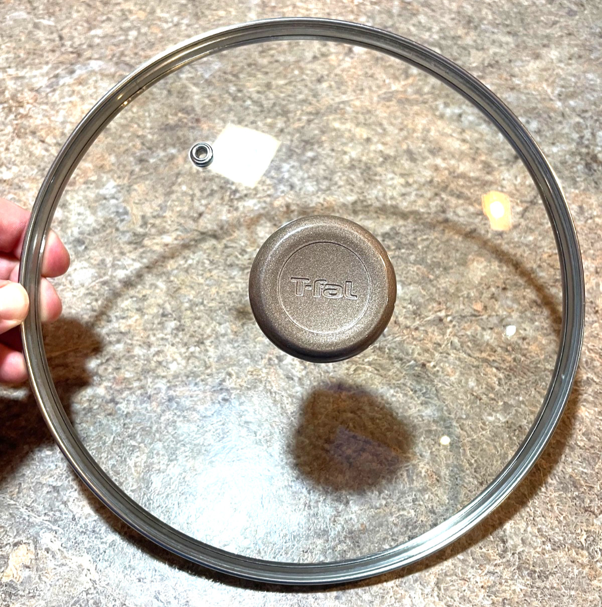 T-Fal Replacement Vented Lid – Glass / Metal – 9 3/4” OD – 9 3/8” ID