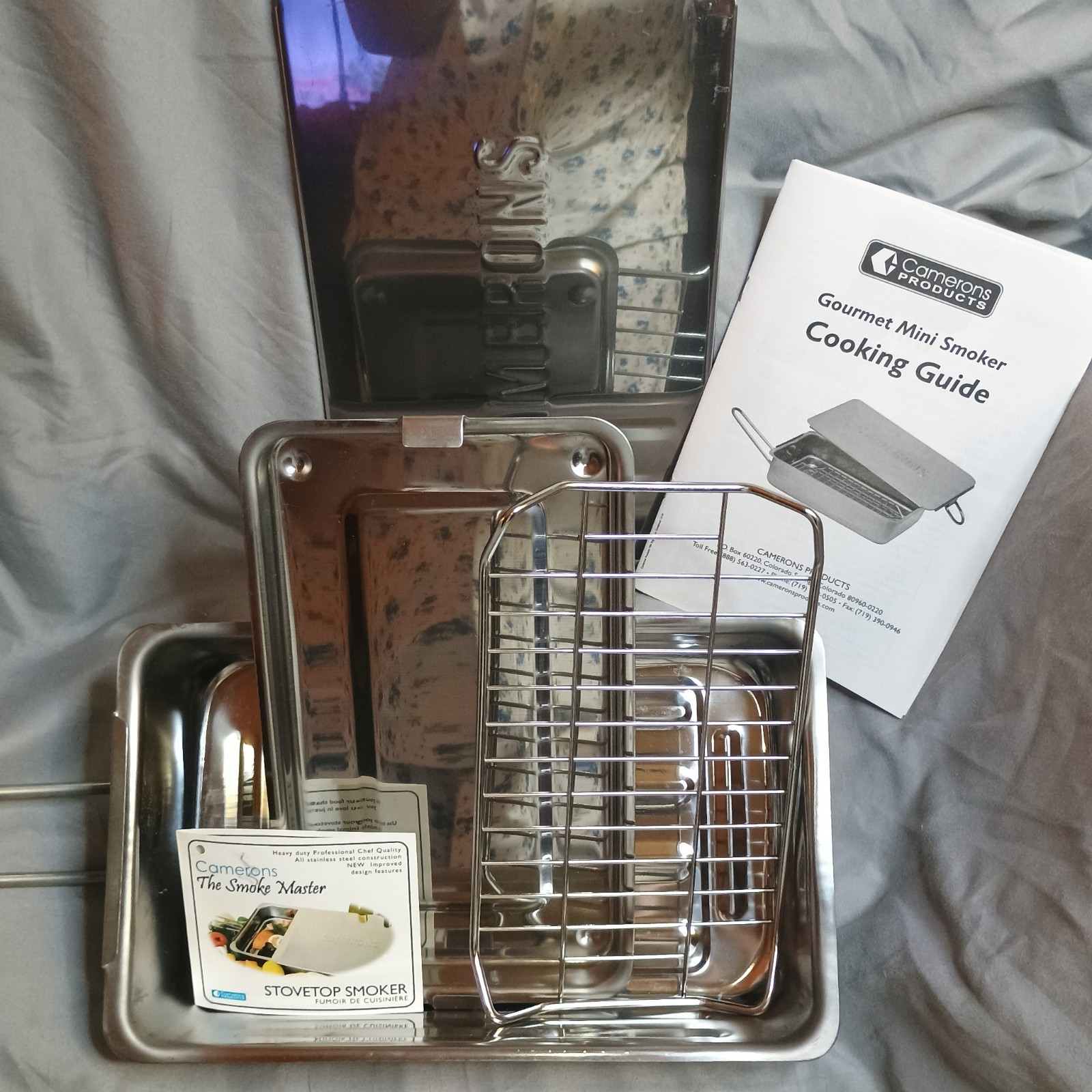 Camerons Gourmet Mini Stovetop Smoker Stainless Steel Cookware Unused Open Box