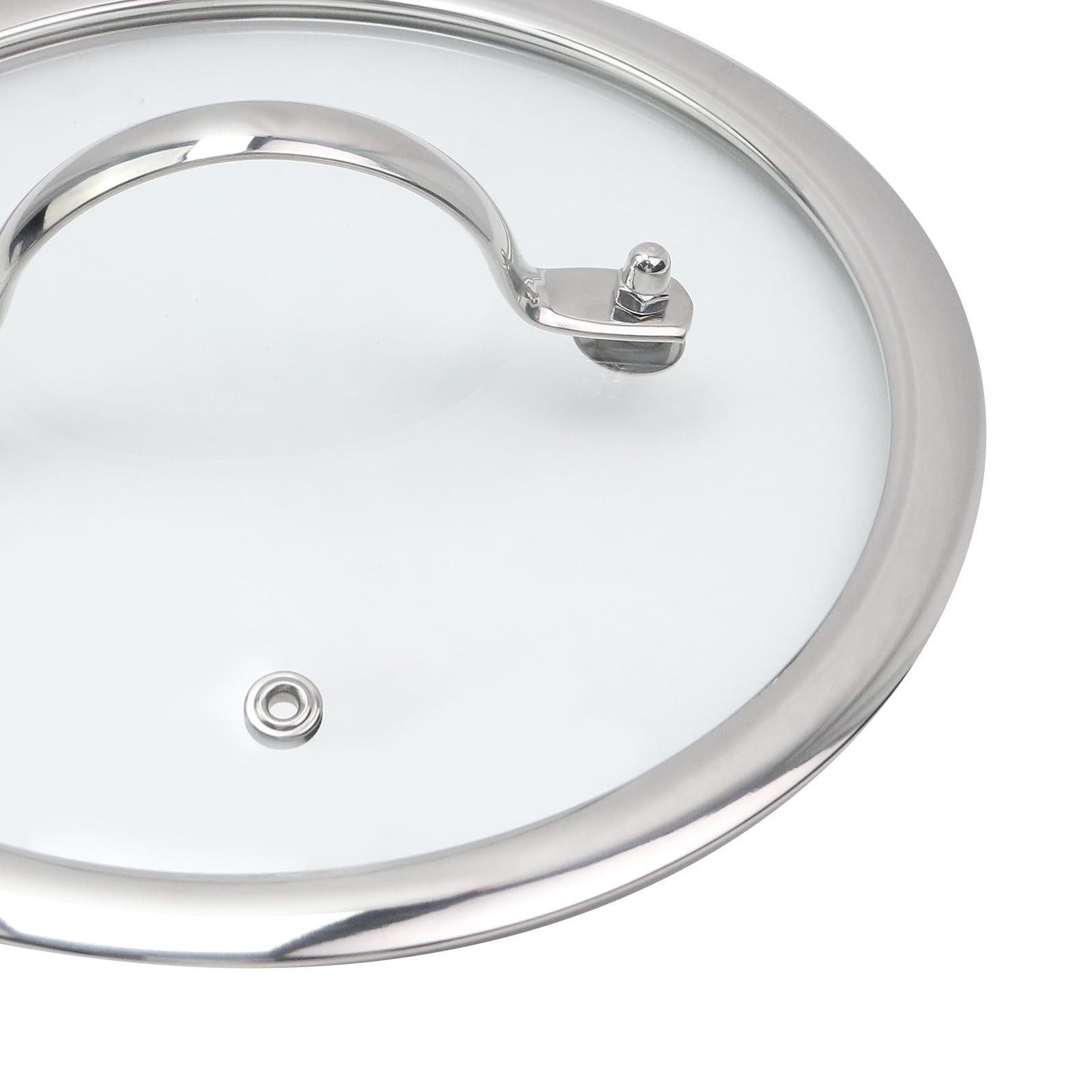 8″ Clear Glass Frying Pan Lid Replacement Cover, 428°F Heat Resistant, Stainless