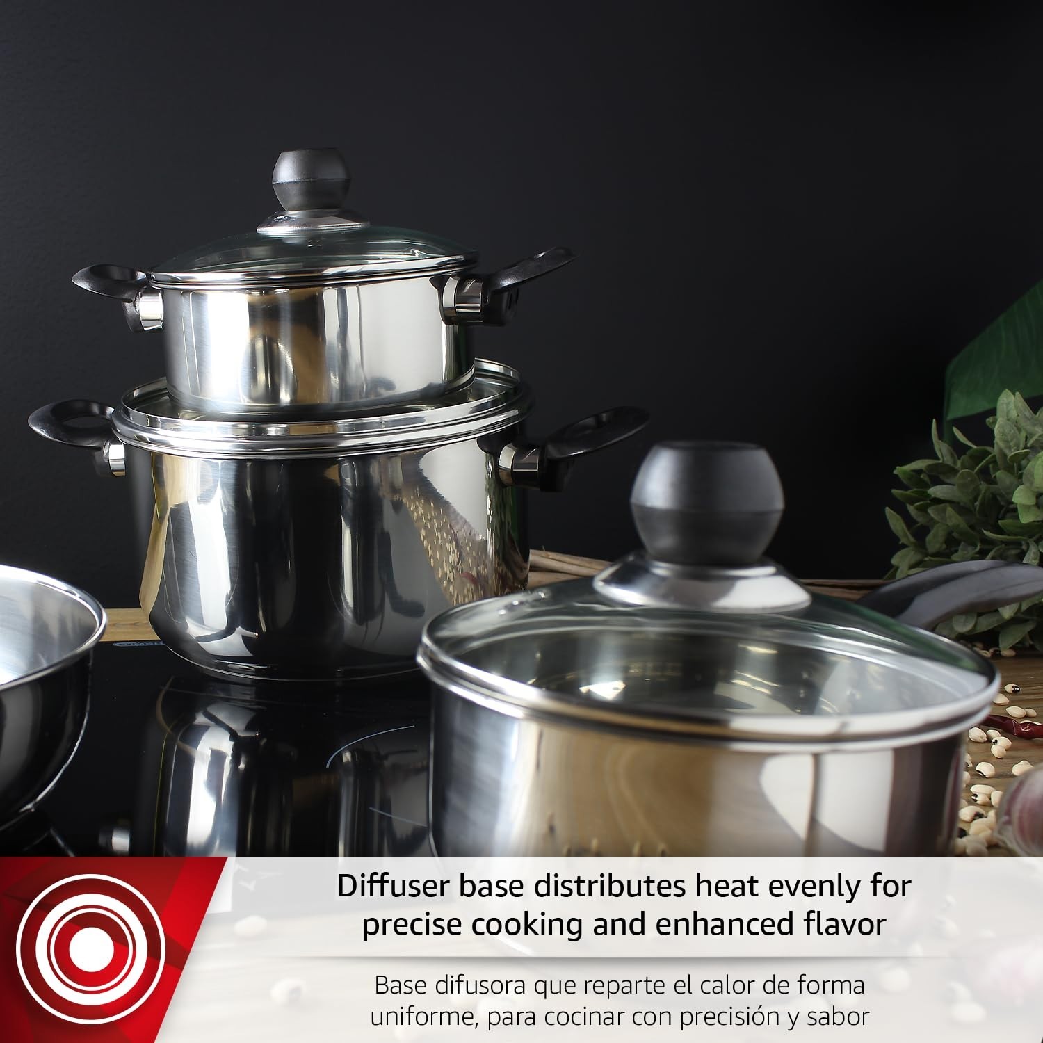 7-Piece Stainless Steel Cookware Set – Stockpot, Stew Pot, Saucepan & More, All