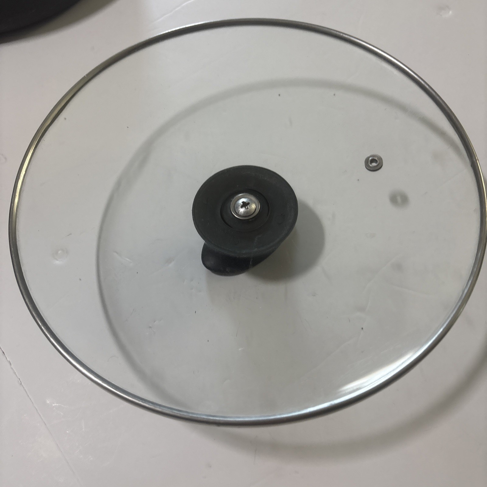 Stainless Steel 9.75″ Clear Vented Lid With Handle Tempered Glass Cover Top EUC
