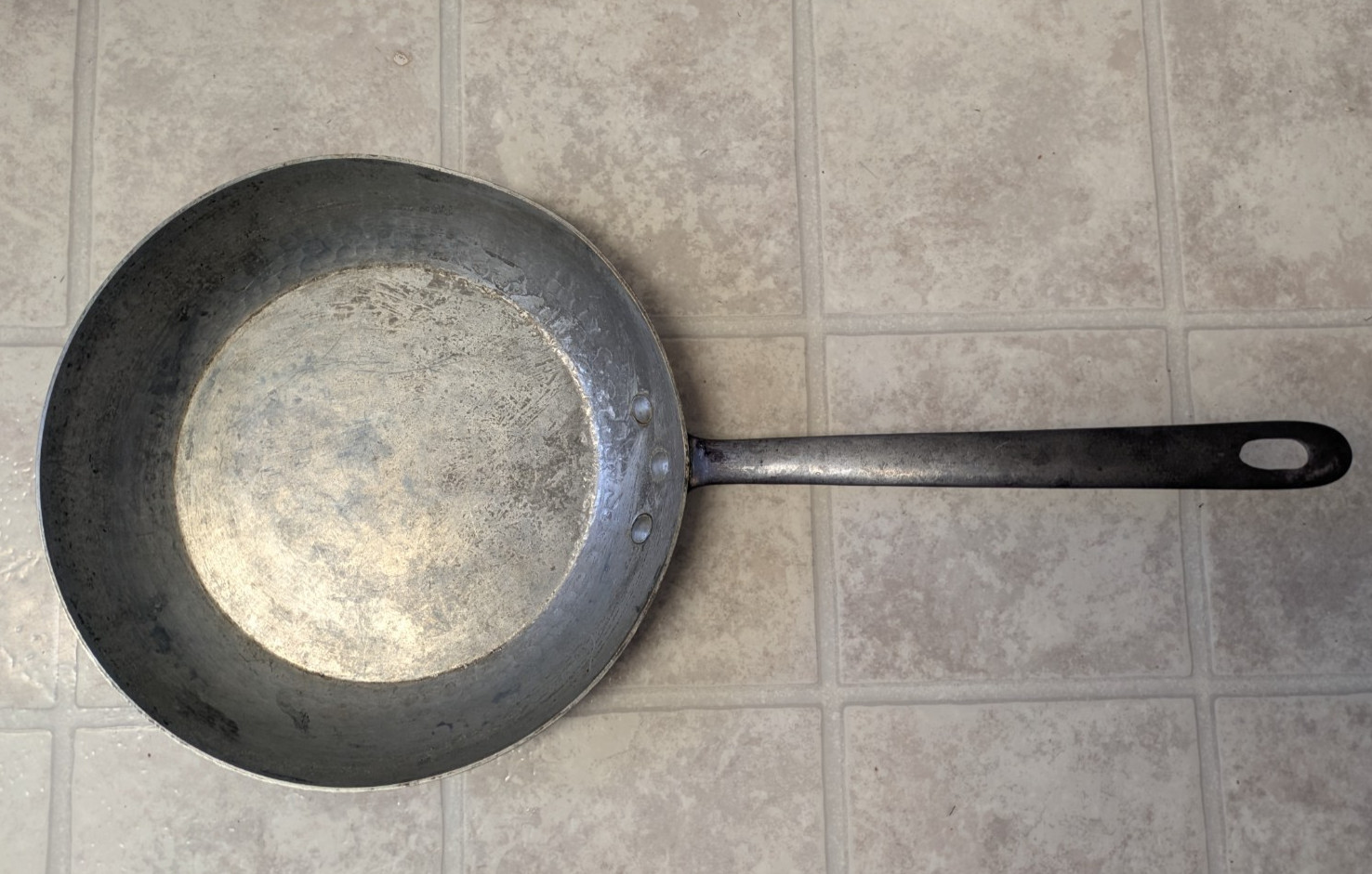 Vintage Cordon Bleu BIA France Hammered Copper Pan #28 diameter 11.25″ 28cm