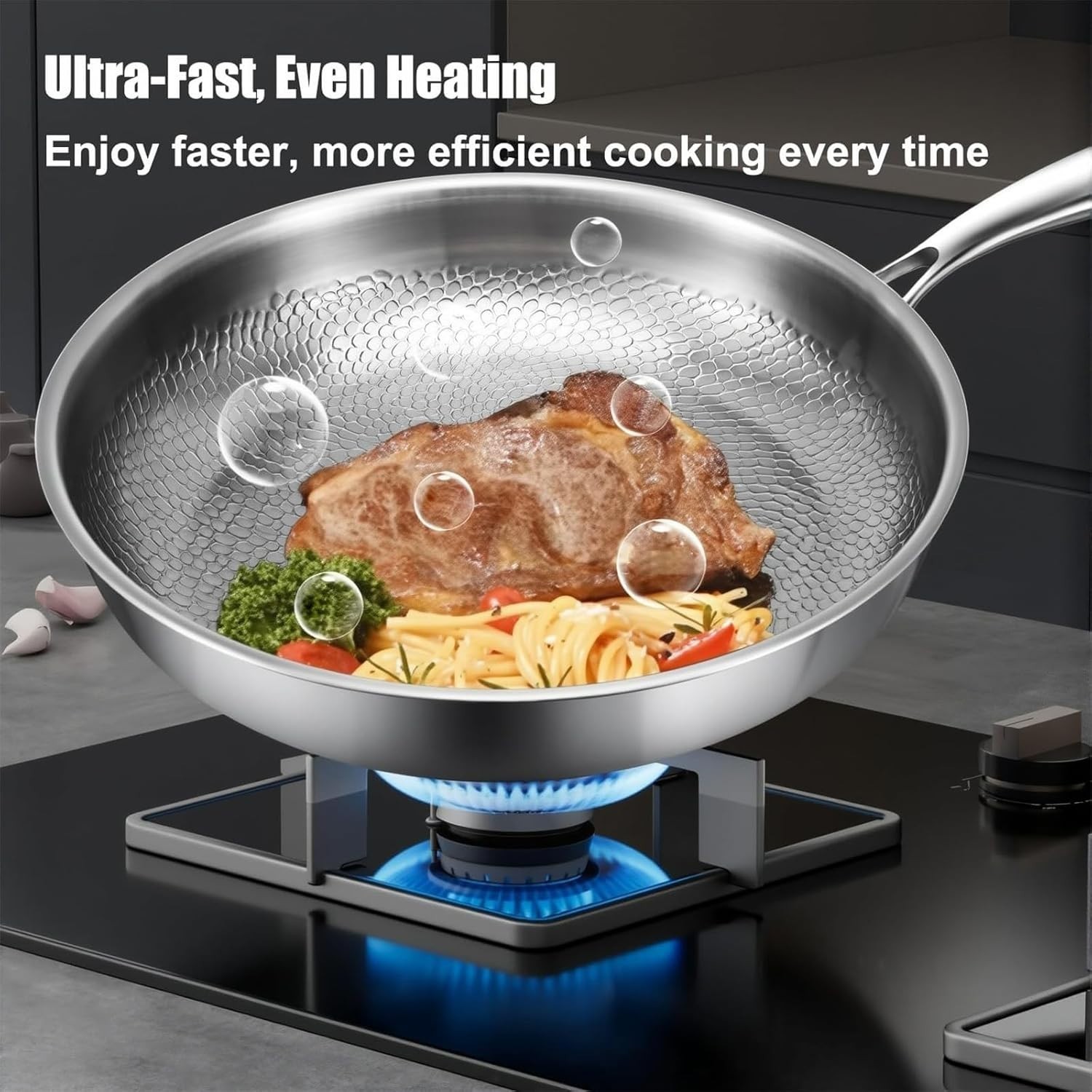 Titanium Hammered Pan Pro Multifunctional Scratch-Resistant Non Stick ( No Lid )
