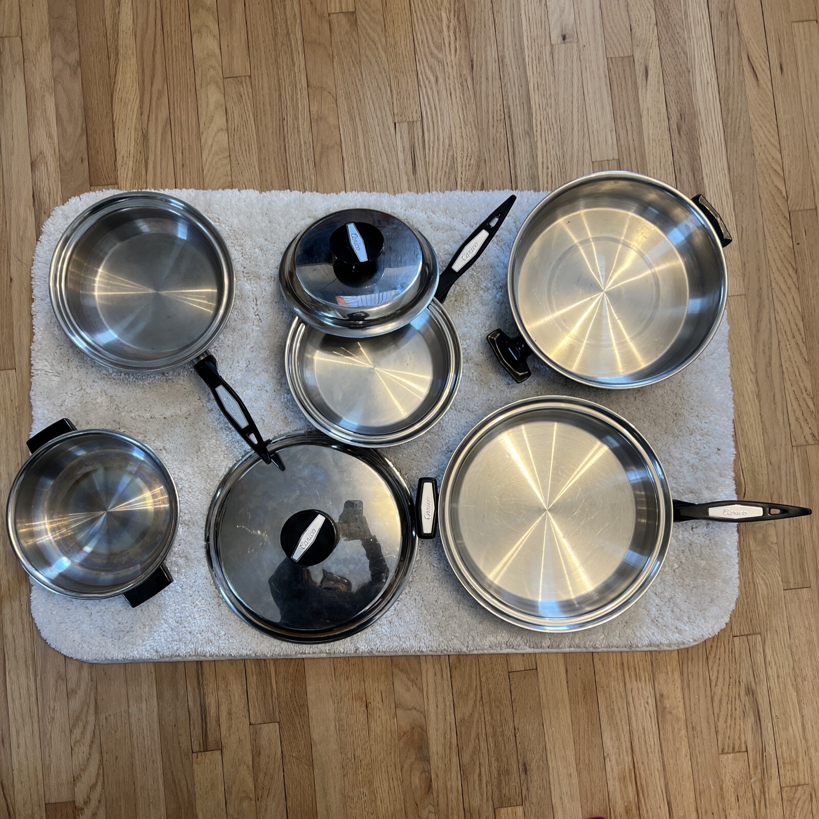 Carico Ultra Tech Stainless Cookware (7) Pan Skillet Pots T304SS USA Ultra Core