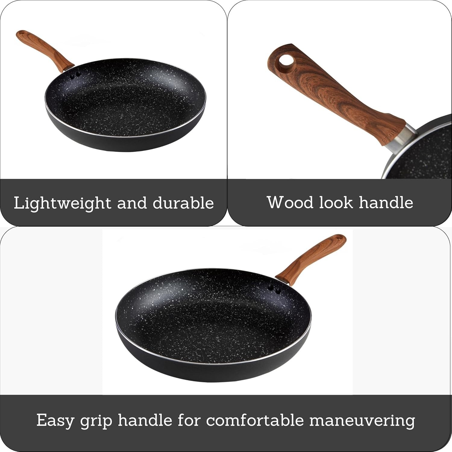 Versatile 8-Inch Fry Pan with Woodlook Handle – Ideal for Searing and Sautéing