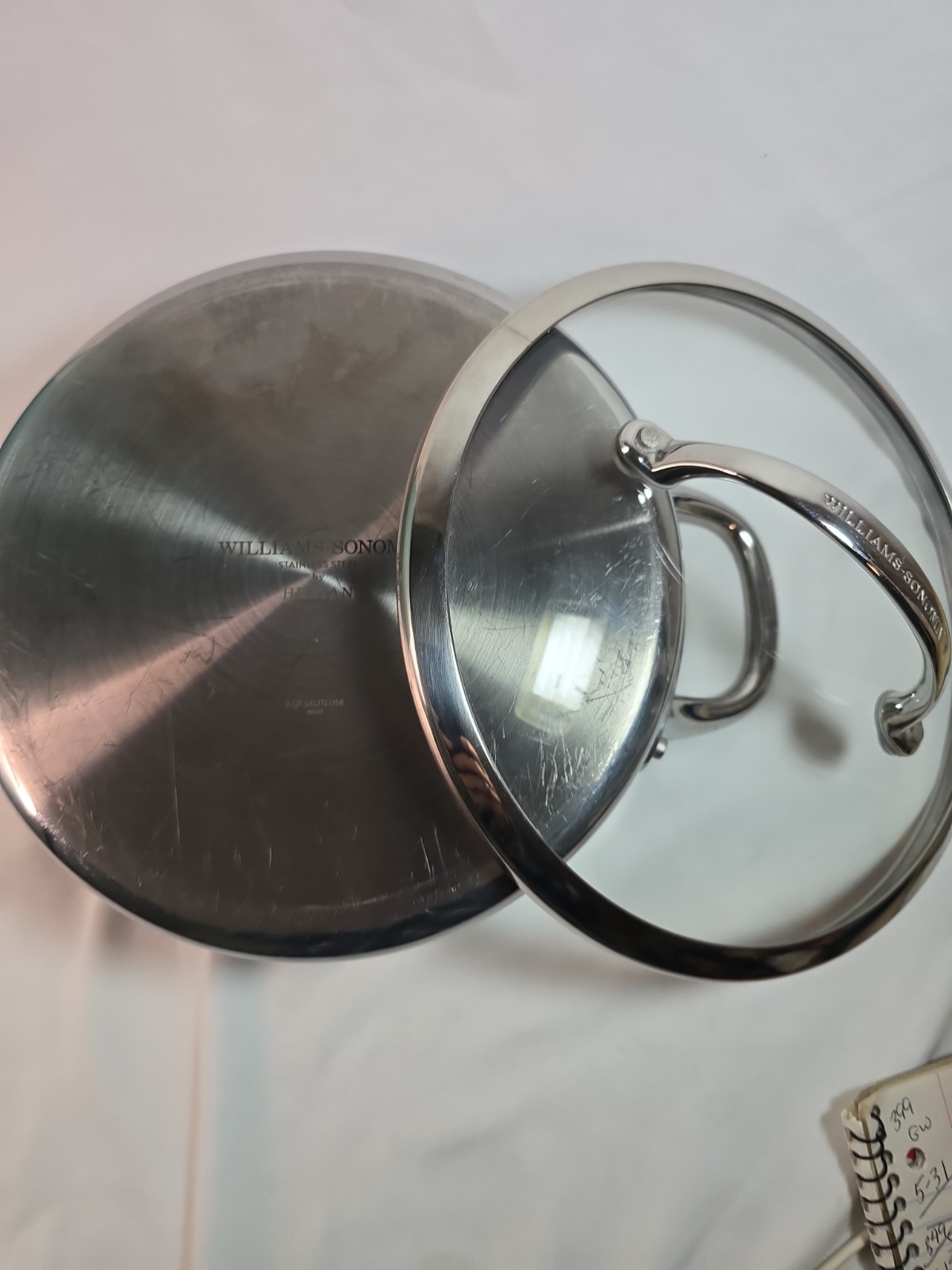 Williams Sonoma Hestan 3 QT Stainless Steel 9.5″ Casserole Pan Pot Italy #1014T