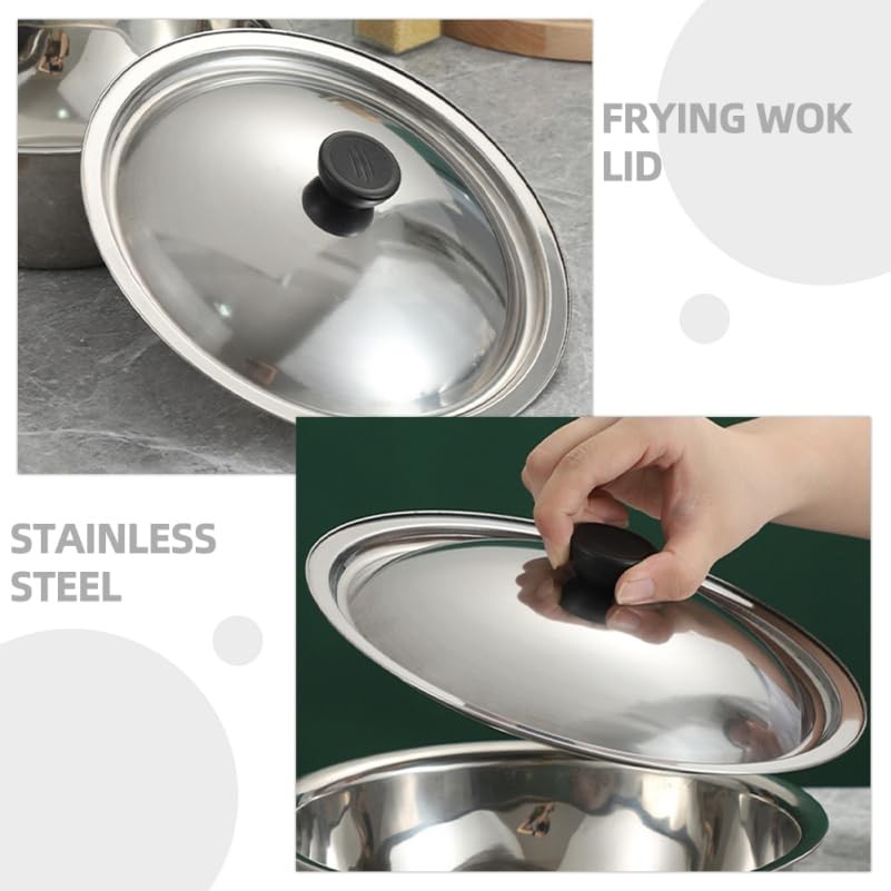 2-Pack Stainless Steel Pot Lid Covers for Cookware Universal Metal Pan Frying…