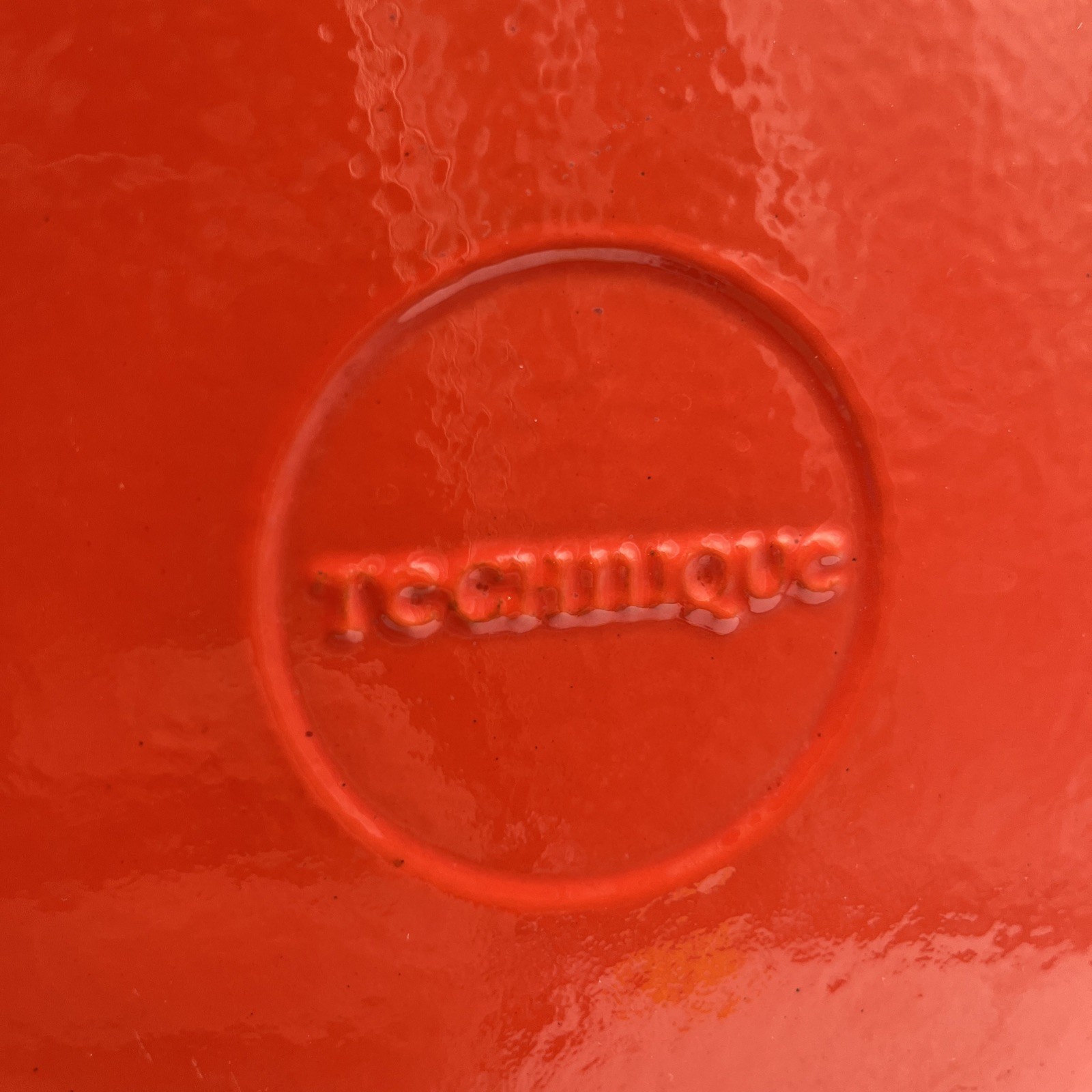Technique Colorcast Red Enameled Cast Iron Pan Lid Casserole Vintage 12.25”