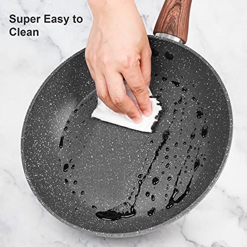 11-Piece Non-Stick Granite Cookware Set, Die-Cast Induction Pots & Pans, PFOA Fr