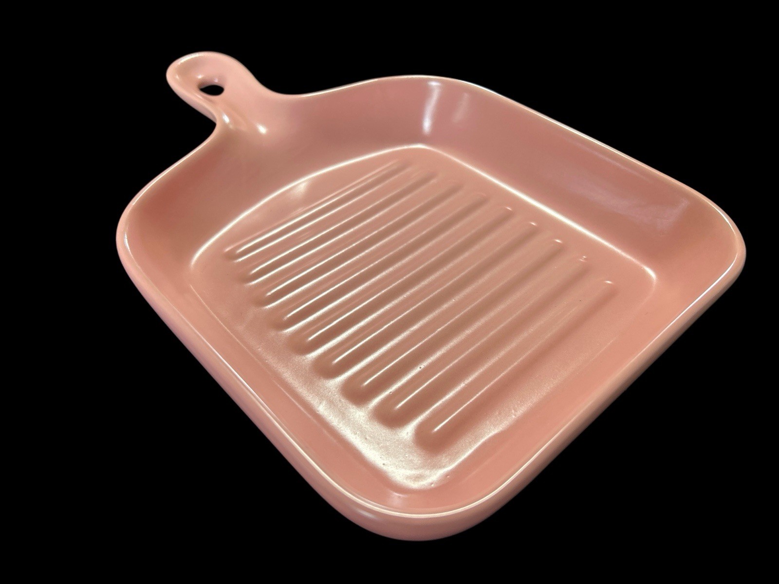 Square Griddle Pan W Handle Lot Oven & Microwave Safe Serve Ware Set Pink 4 New