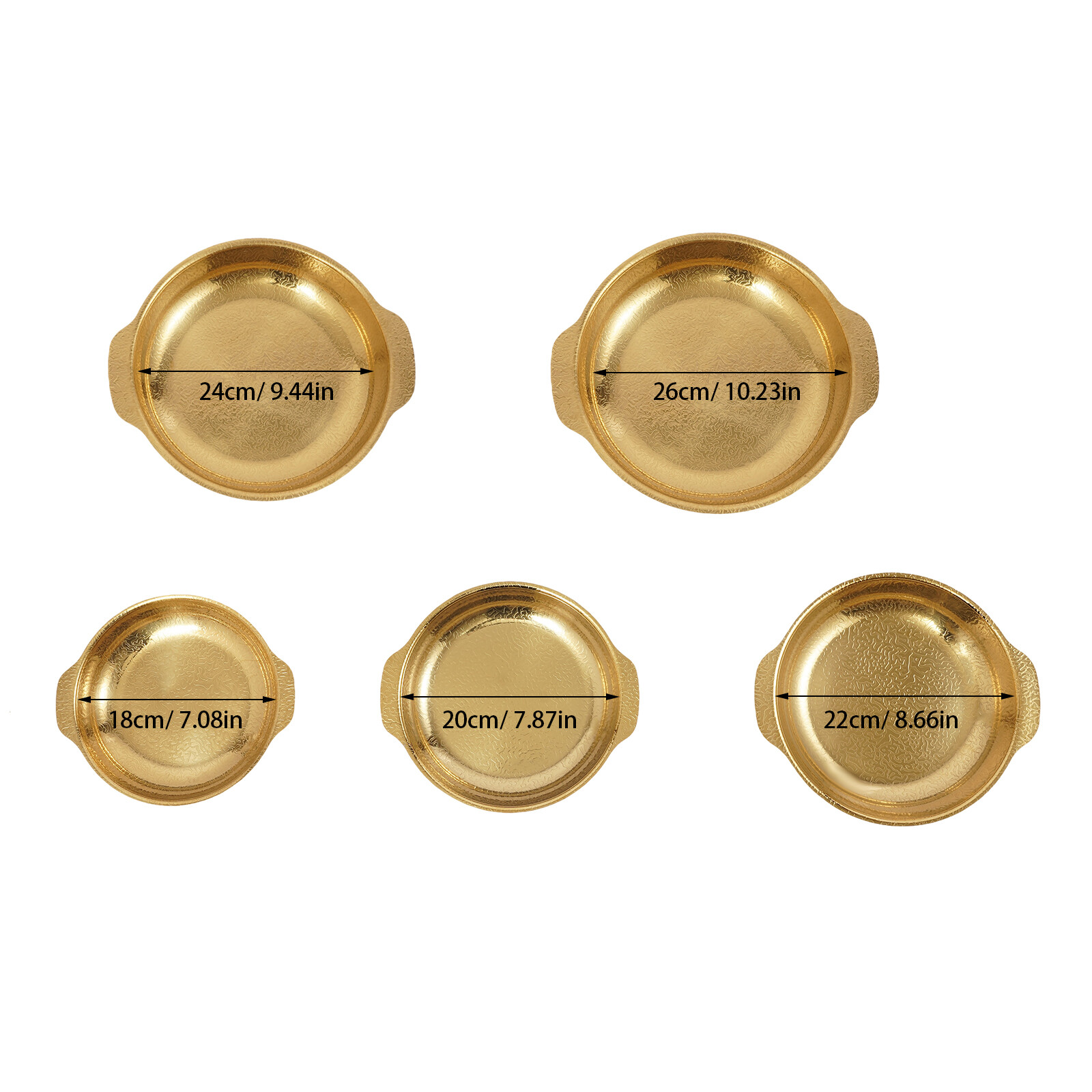 5 Pcs Paella Pans Food Serving Pan Stainless Steel Seafood Pans Cookware Seafood