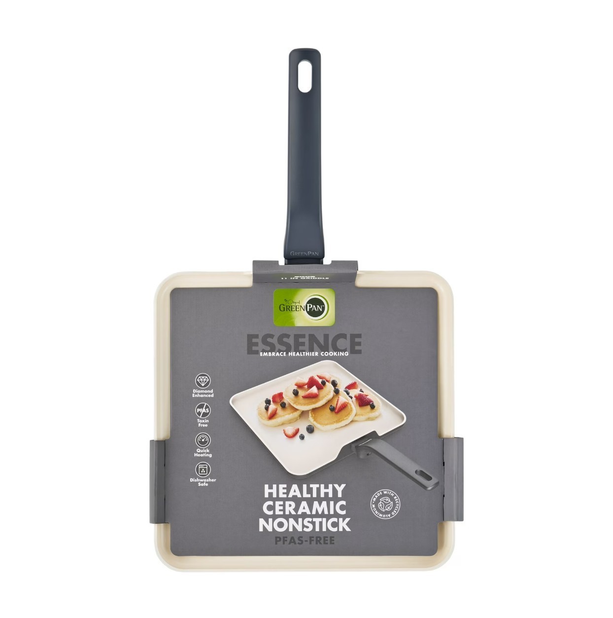 GreenPan Essence 11″ Ceramic Nonstick Griddle, Dishwasher Safe, Oven Safe