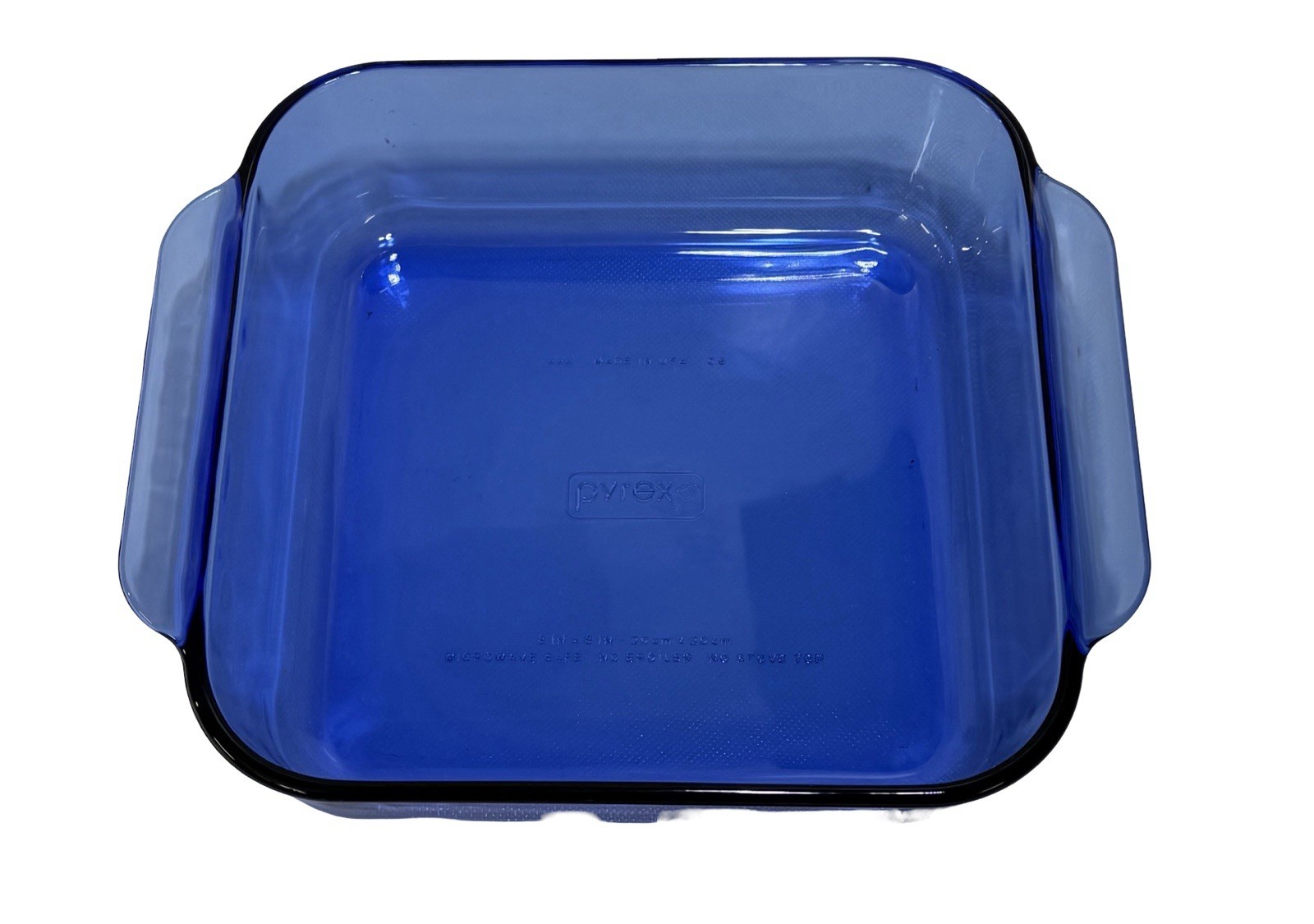 Pyrex Cobalt Blue 2 Qt Square Baking Dish 222-R 8×8 Vintage Glass Oven USA