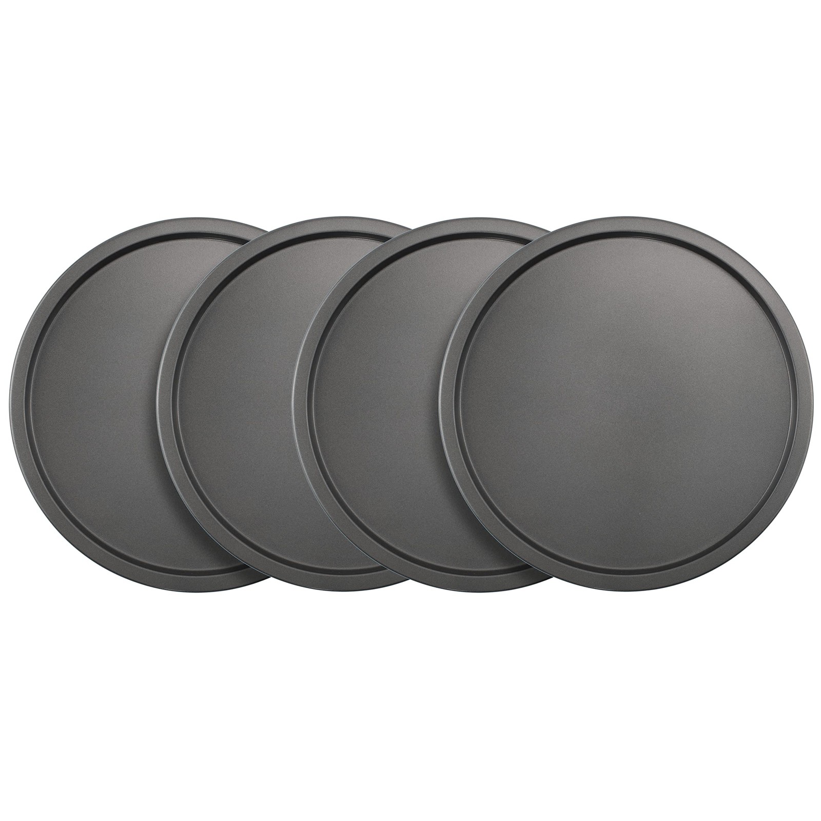 GoodCook Set of 4 Nonstick Steel 10″ Personal Pizza 10-Inch (Set 4), Gray
