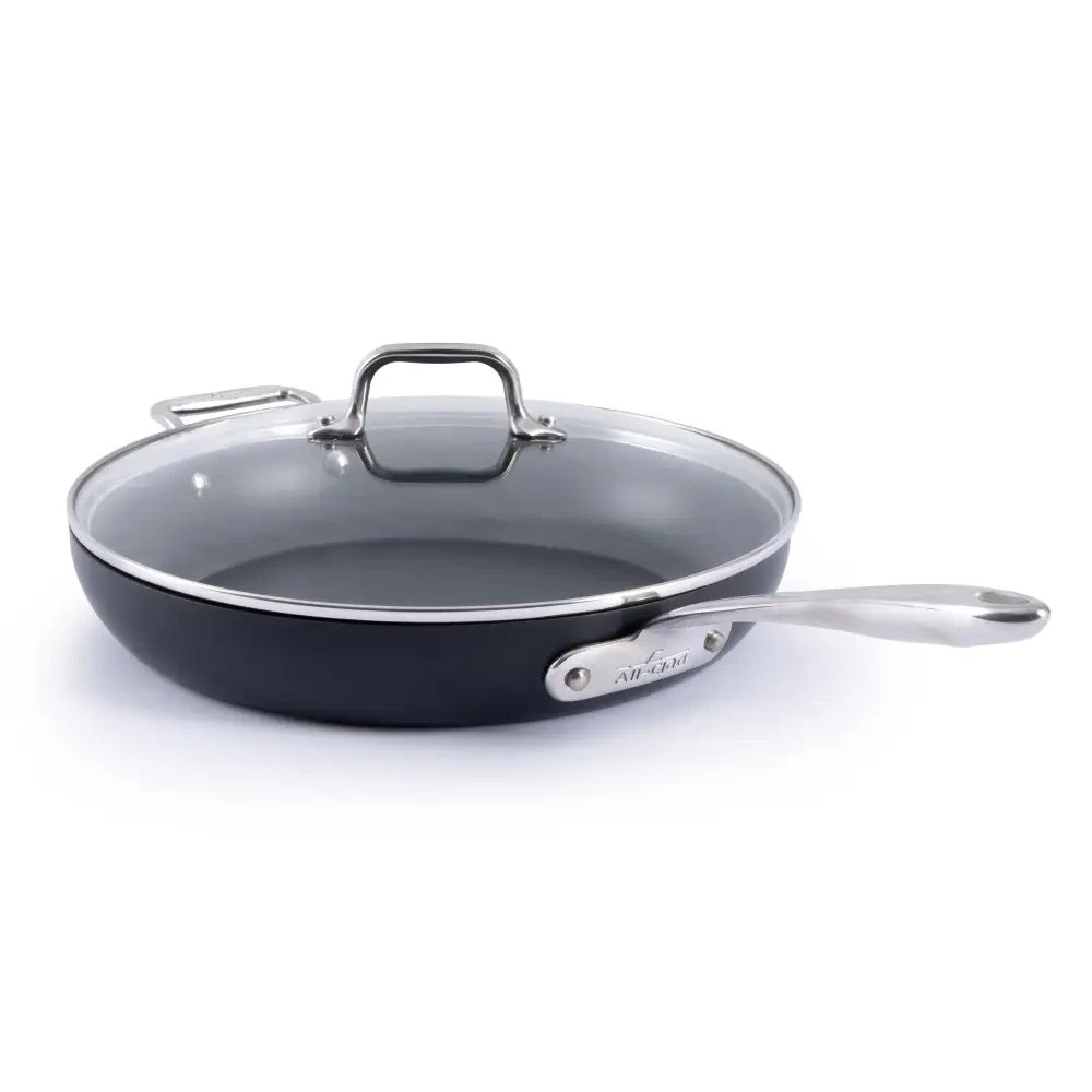 All-clad Essentials 12″ Non-Stick Fry Pan with Glass Lid.