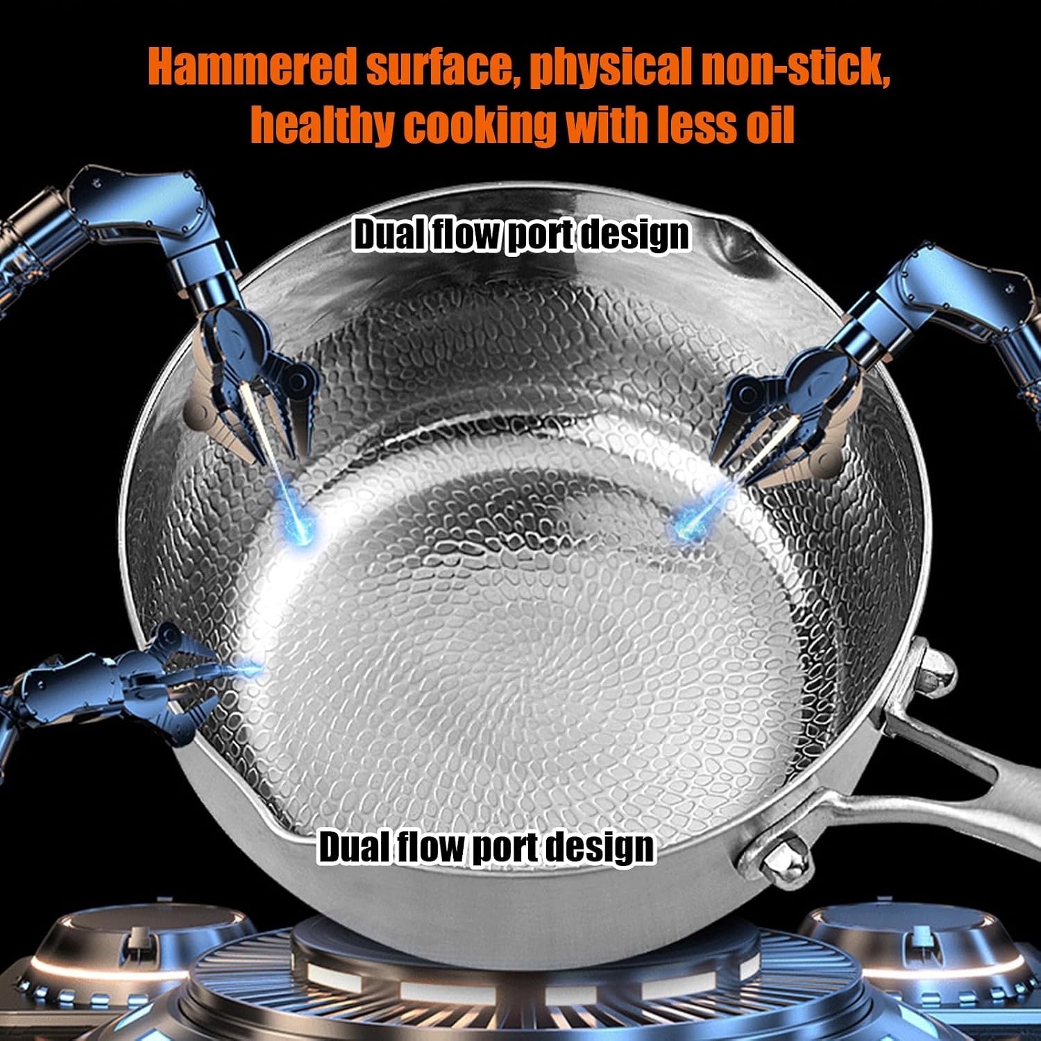 Titanium Pan Pot with Lid, Non-Stick Titanium Saucepan, 500°F Heat Resistant,