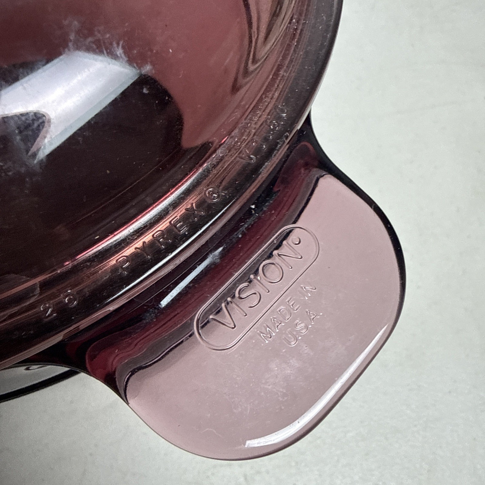 Vintage Pyrex Visions Cranberry Corning Corelle 1.5L Double Boiler w Insert Lid
