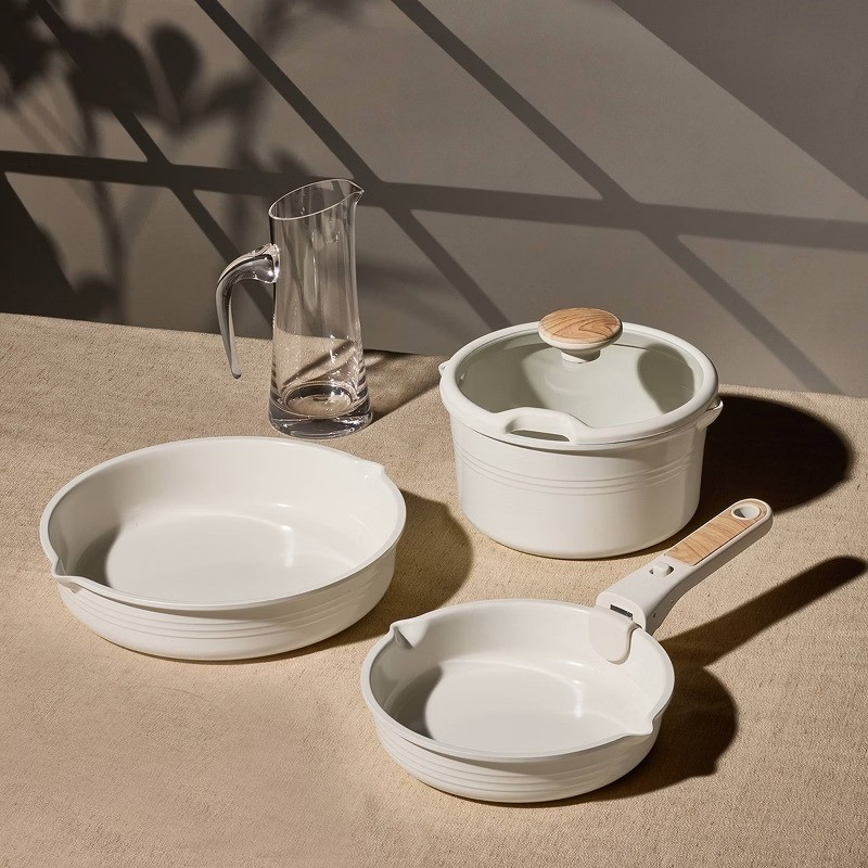 Carote Ceramic Nonstick Cookware Set with Detachable Handle