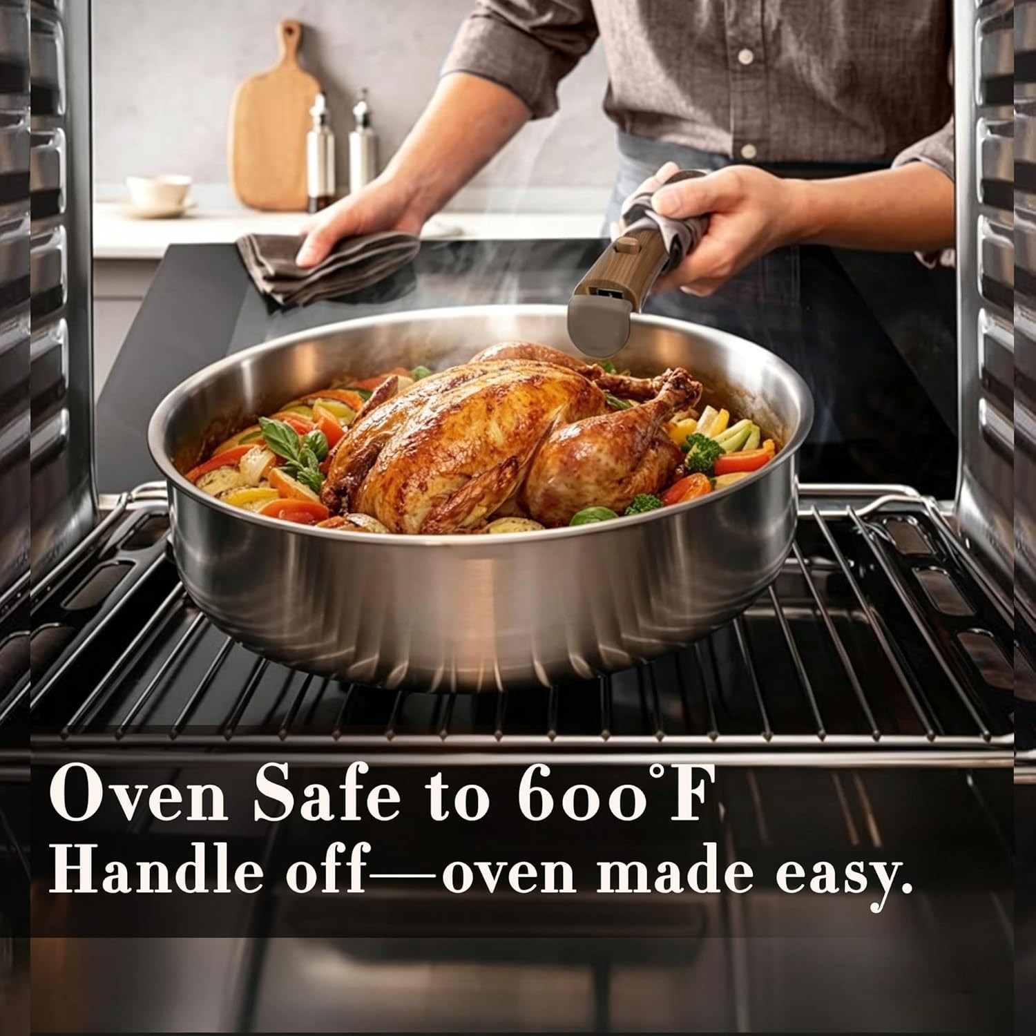 Versatile 13-Pc Tri-Ply Cookware Set with Detachable Handle – RV & Camping Ready