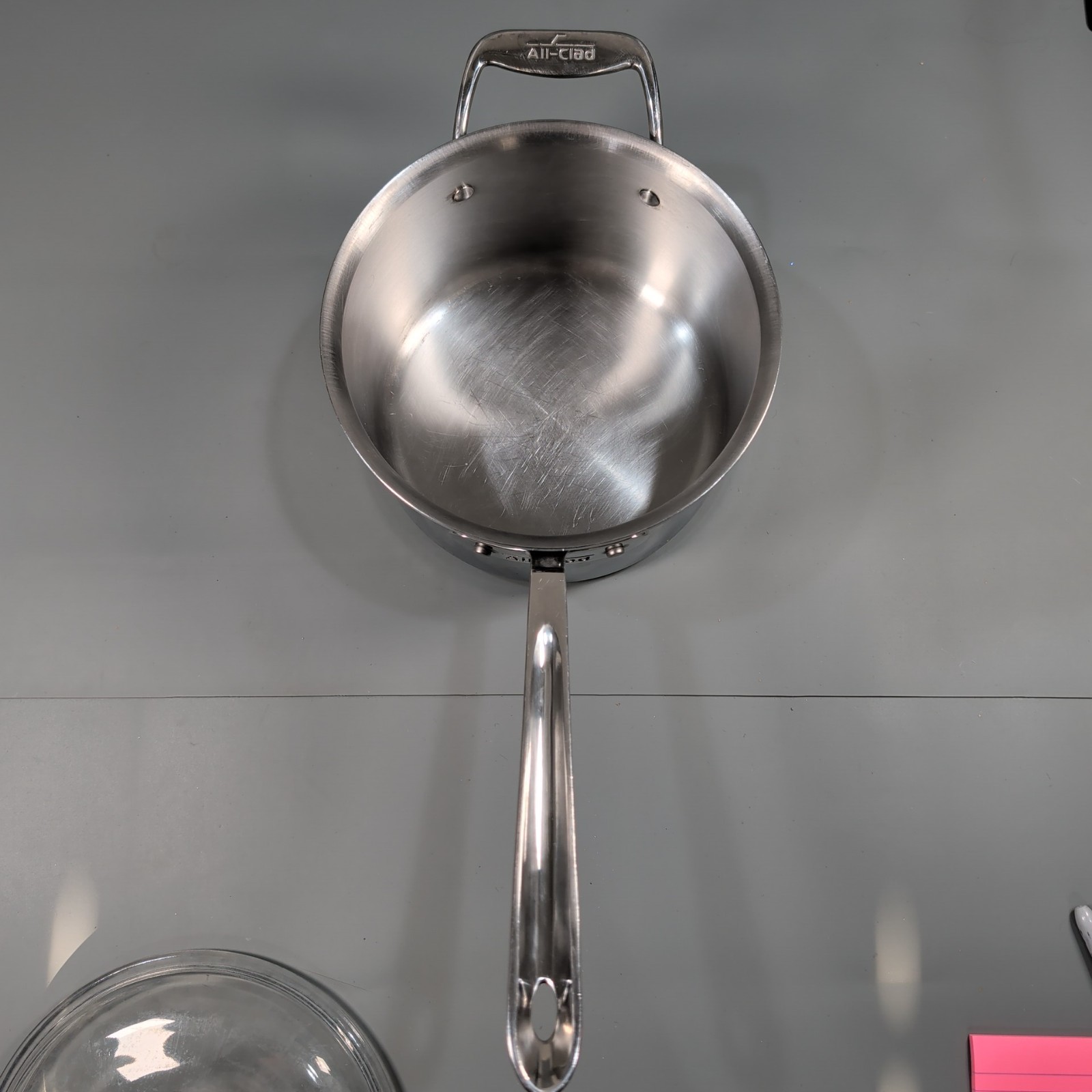 All-Clad D5 Stainless Steel 4 Qt Saucepan w/ Replacement Glass Lid USA