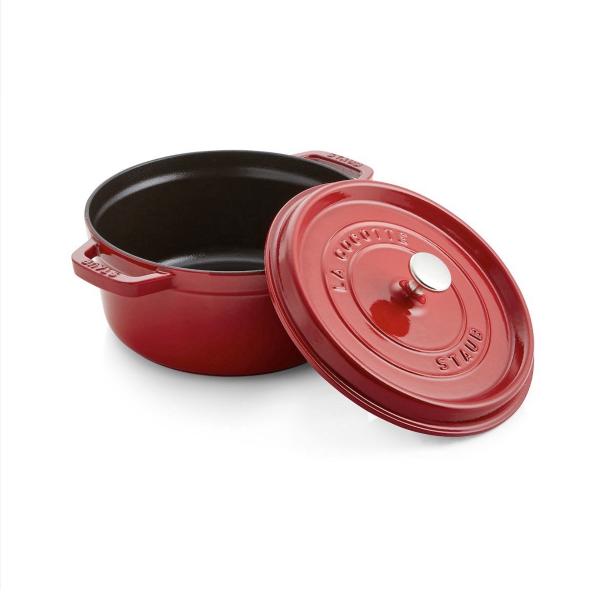 Staub Round Cocotte Dutch Oven 4qt Cherry Enamel Cast Iron w/ Lid – BRAND NEW
