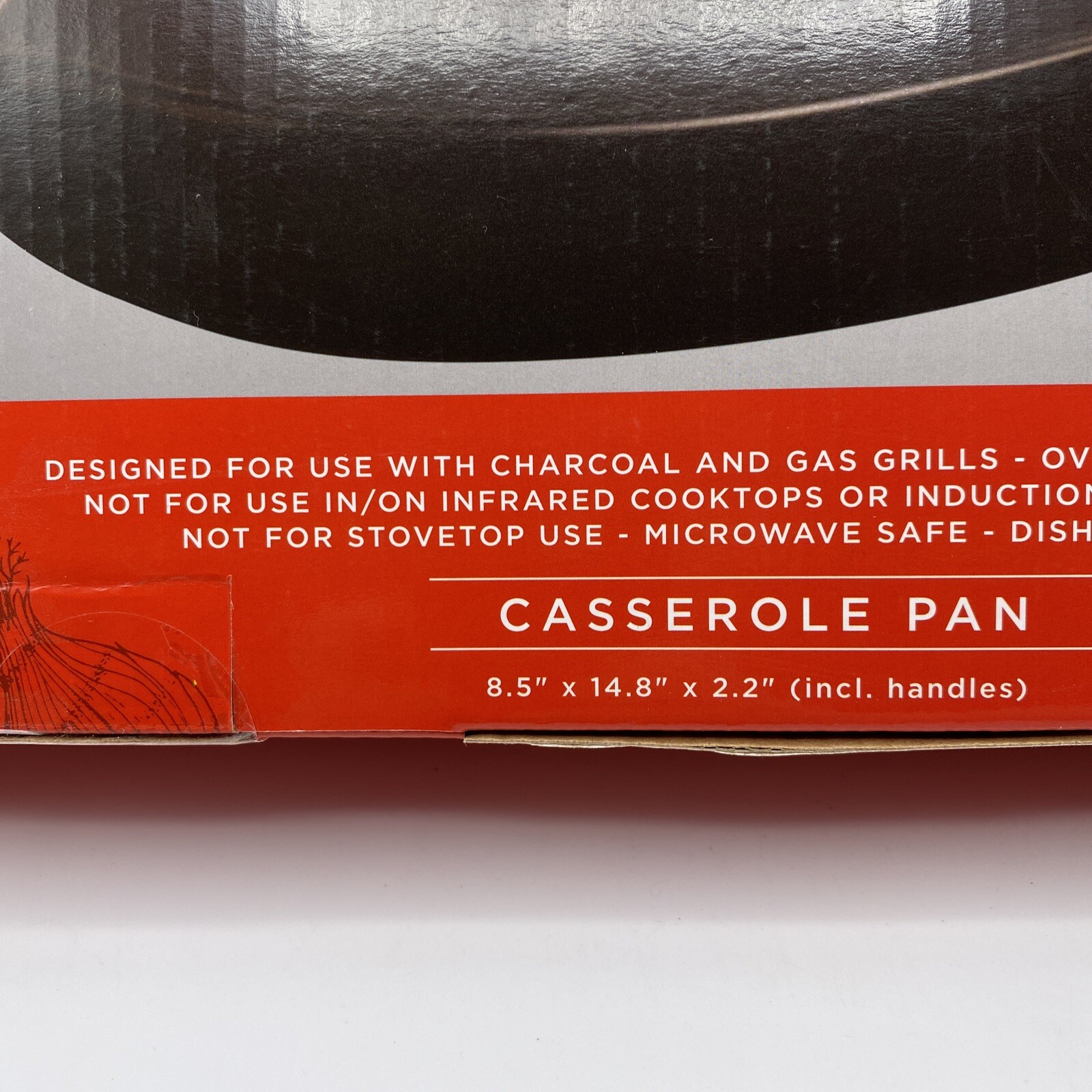Parini Ceramic Cookware For The Grill Casserole Pan 8.5” X 14.8”x 2.2”