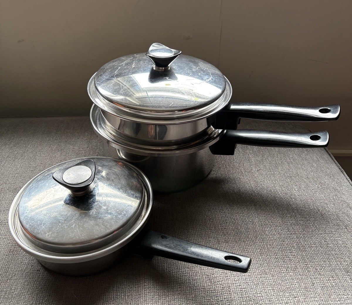Flavorite Steamer Pot 5 Piece Set 3 Ply Multi-Plex Stainless Steel USA Made