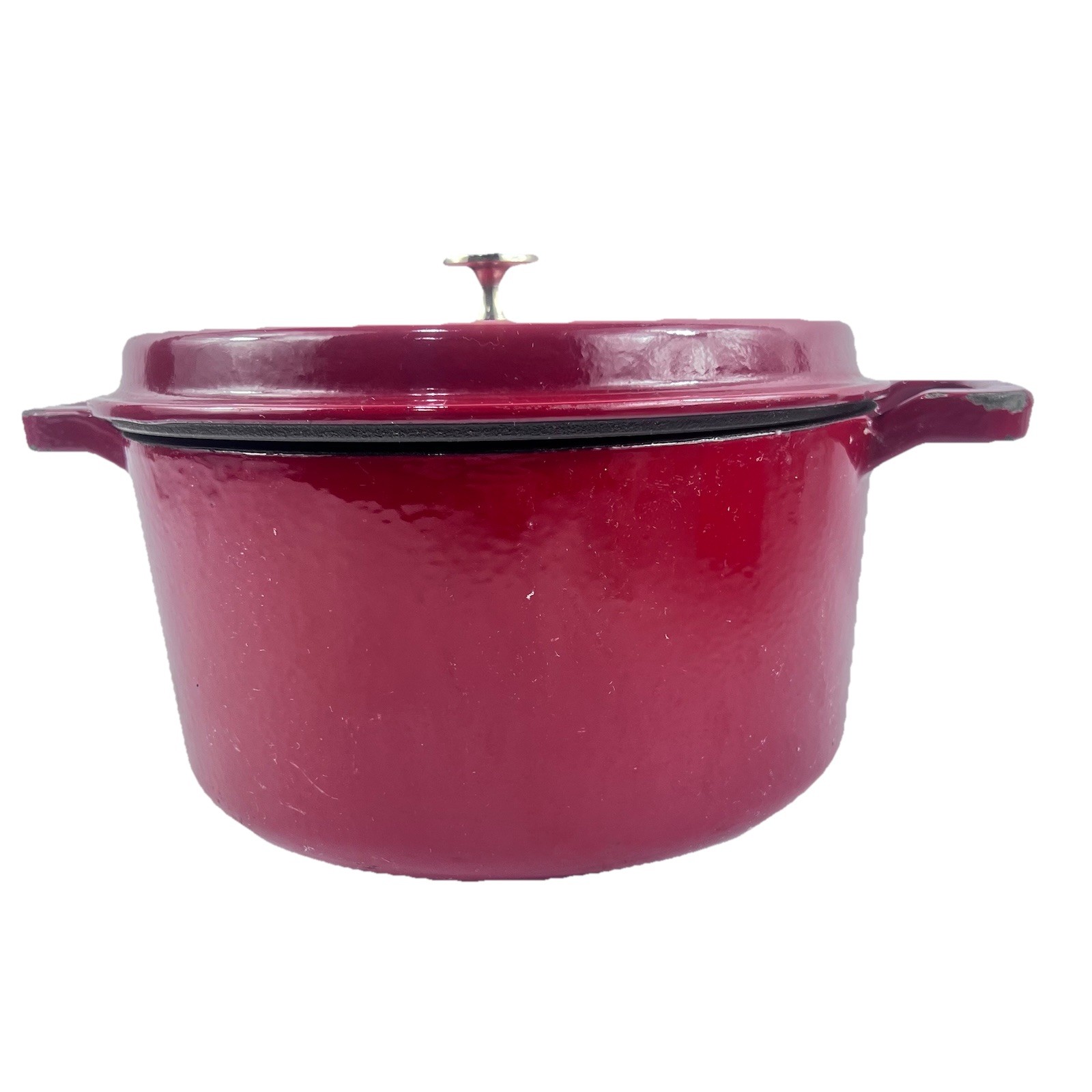 STAUB La Cocotte Deep Red Cast Iron Dutch Oven 4-qt Round #26 France
