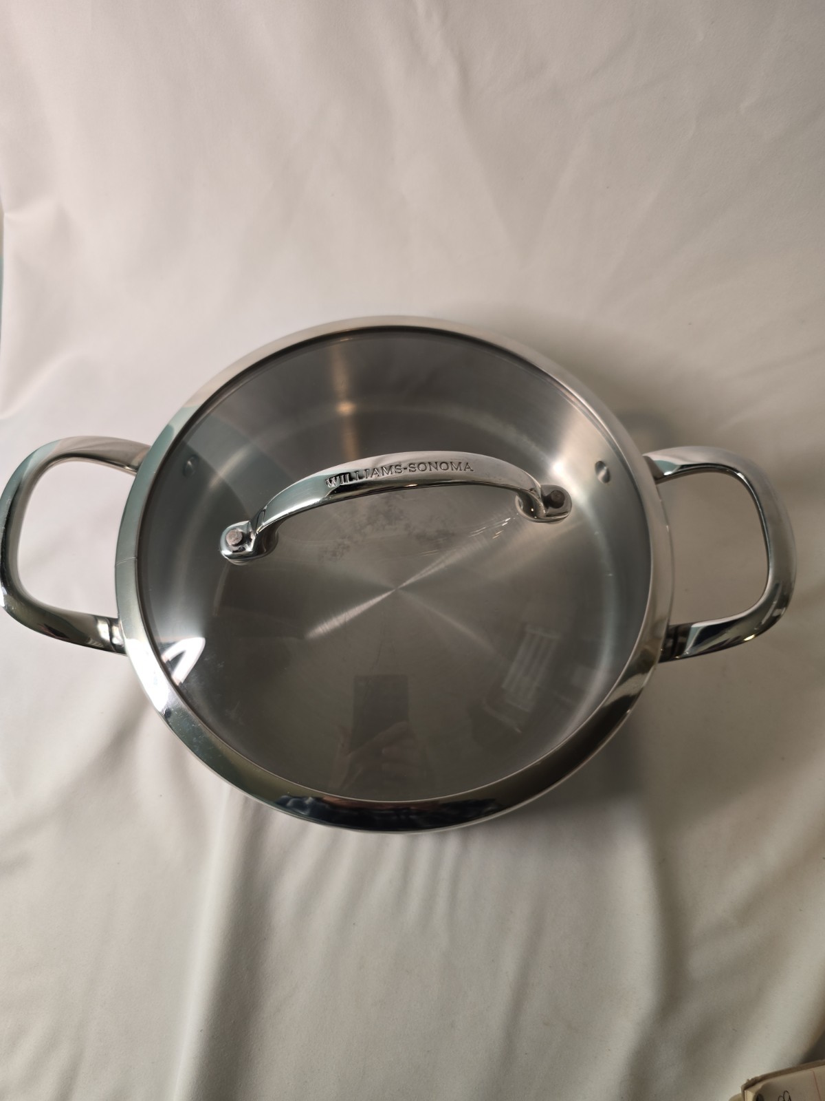 Williams Sonoma Hestan 3 QT Stainless Steel 9.5″ Casserole Pan Pot Italy #1014T