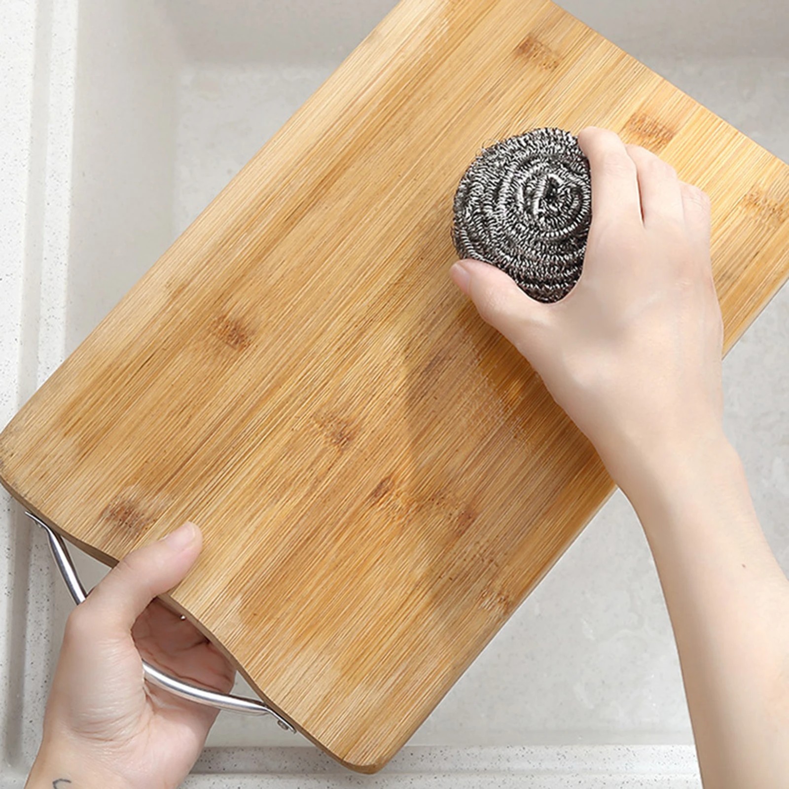 Stainless Steel Scourer Ball Rust-Free Kitchen Cleaning Brush for Pots Pans