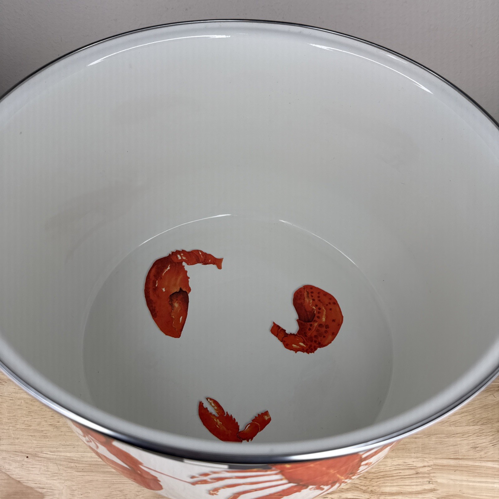 New Large Golden Rabbit Lobster Enamelware 18 Quart Stock Pot, Glass Lid, Rack