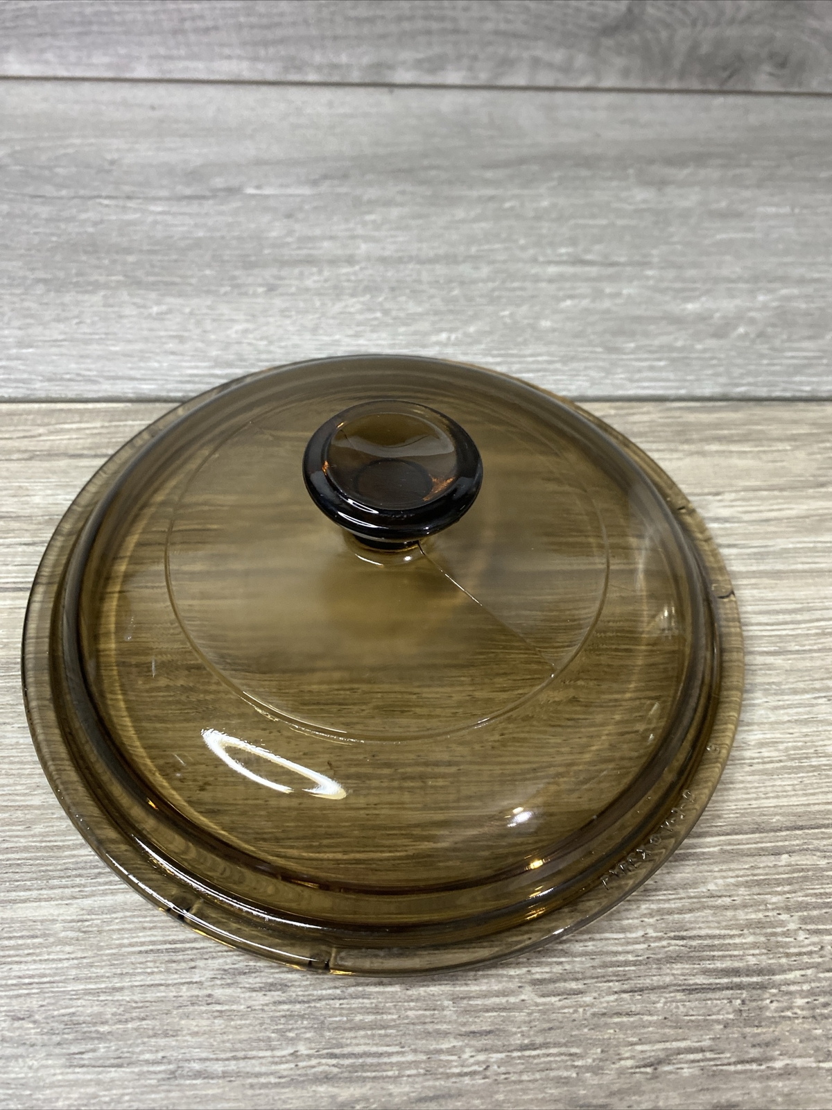 Pyrex Visions Cookware Lid V-1-C Amber Brown Glass Replacement Vintage Excellent