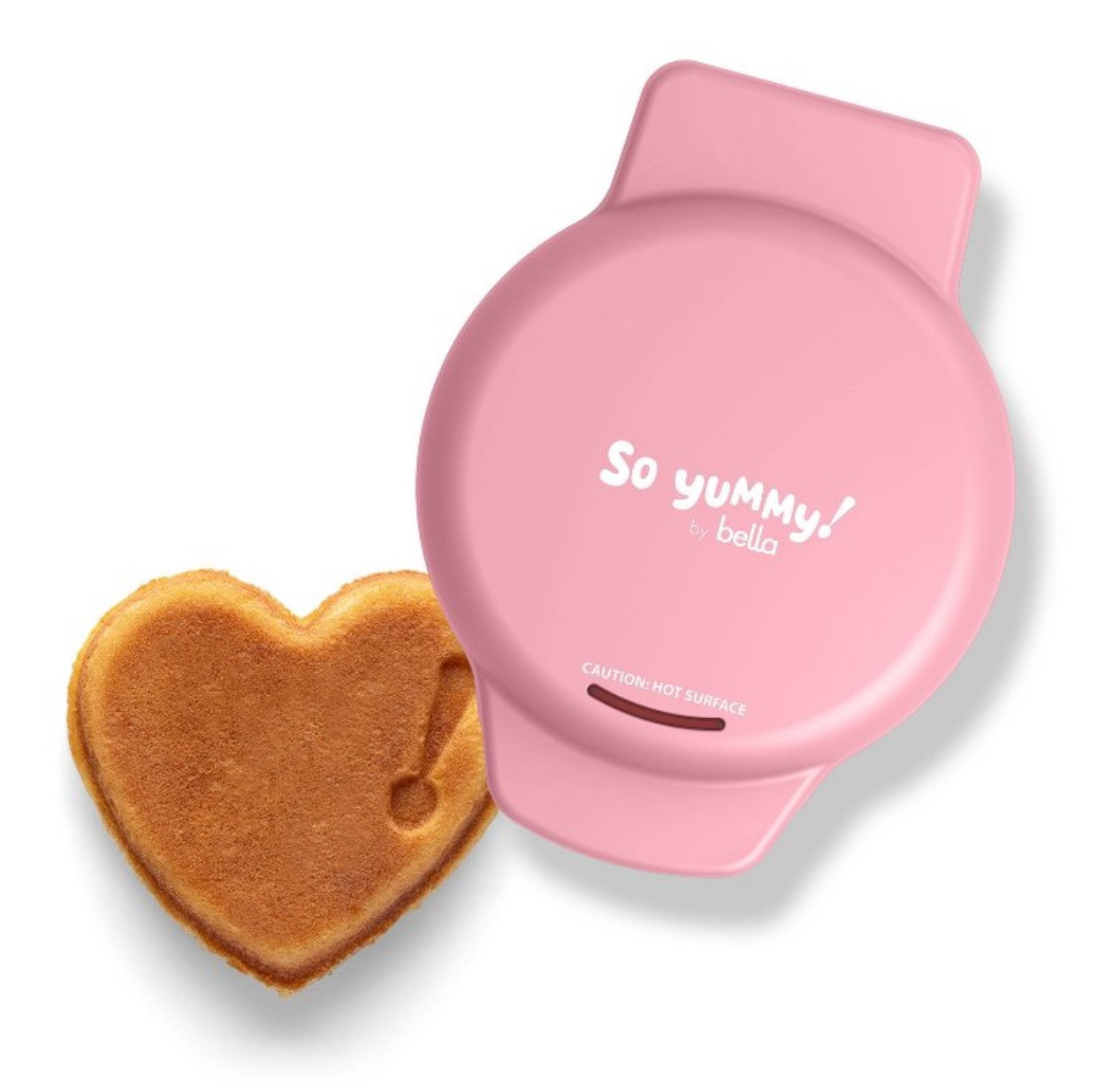 So Yummy by Bella Mini Valentine’s Day Heart Waffle Maker Pink NEW
