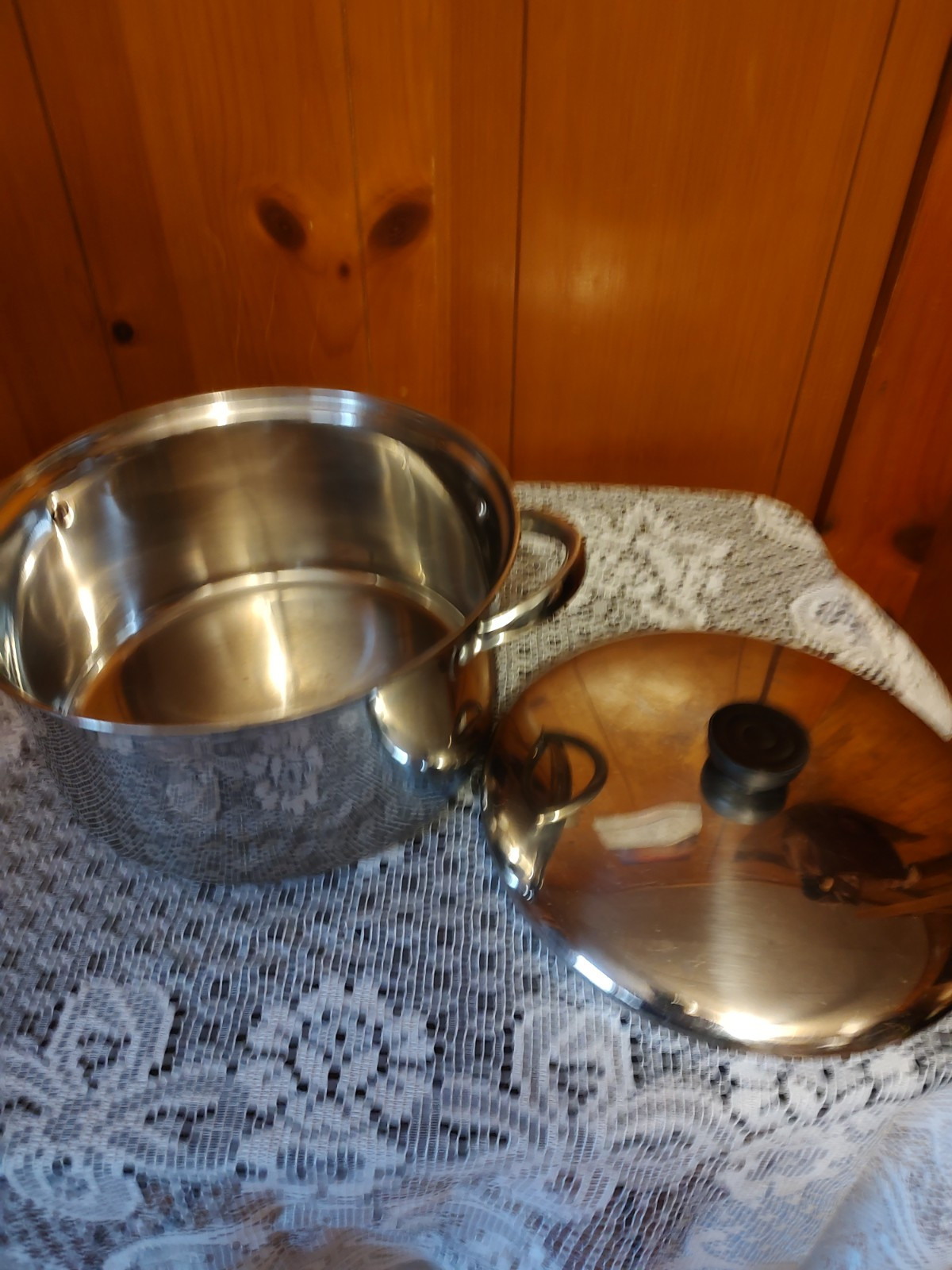Stainless steel stock pot with lid 5 Qt (4.7L) Made in India