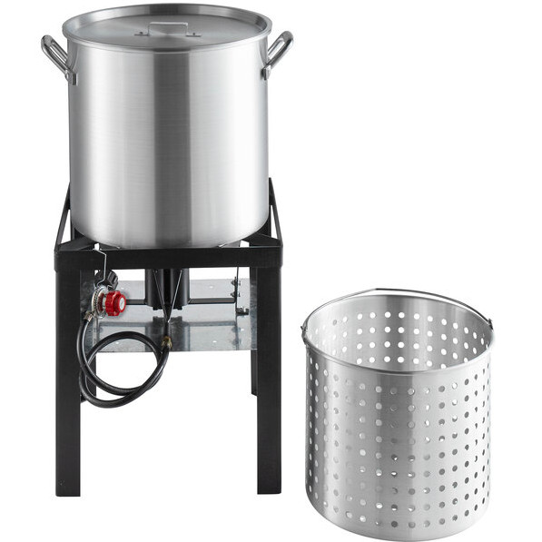 Backyard Pro 60 Qt. Large Aluminum Outdoor Cooking Seafood Boiler Steamer Kit