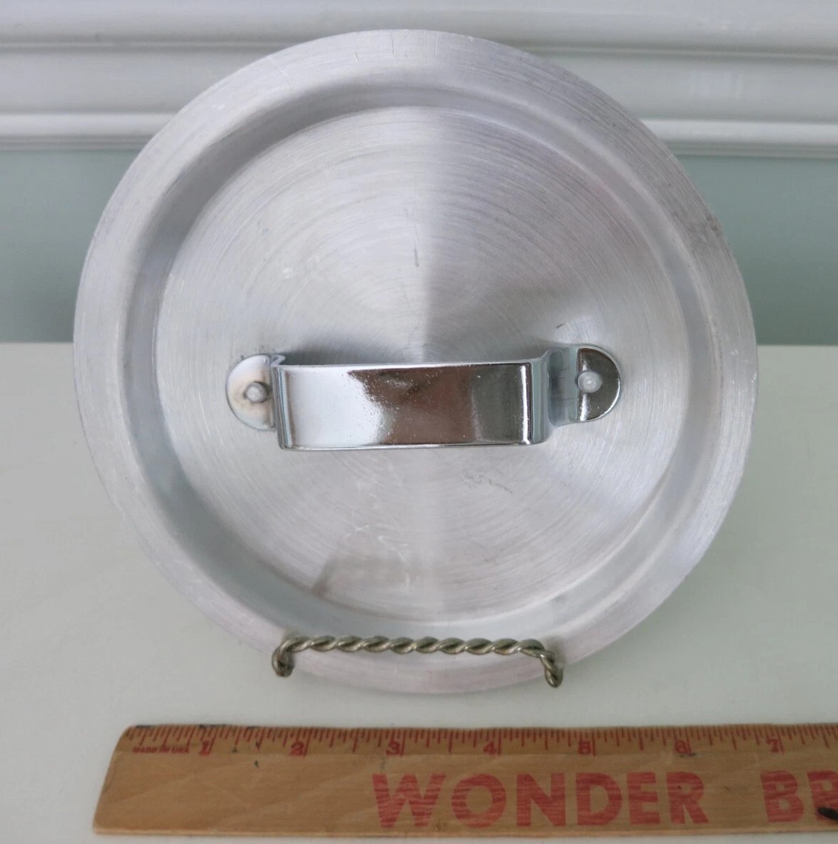 Replacement Brushed Aluminum Lid Stainless Steel Handle 6.50″ Outer 5.50″ Inner