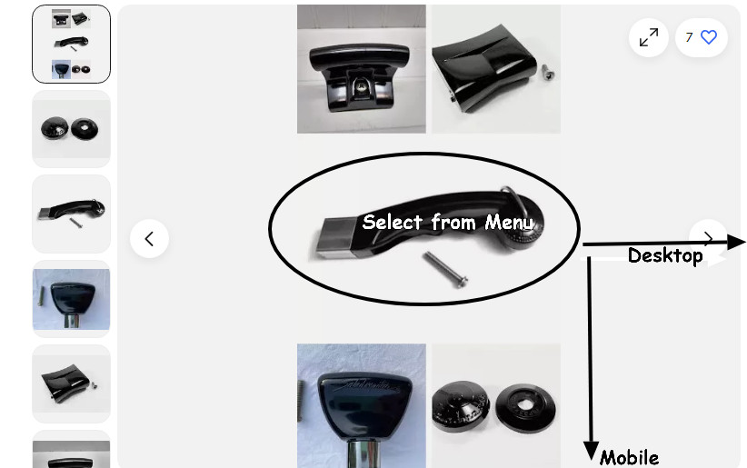Saladmaster [NEW Part Pick] Clad/System7/Versa Long Short Side Knob Handle