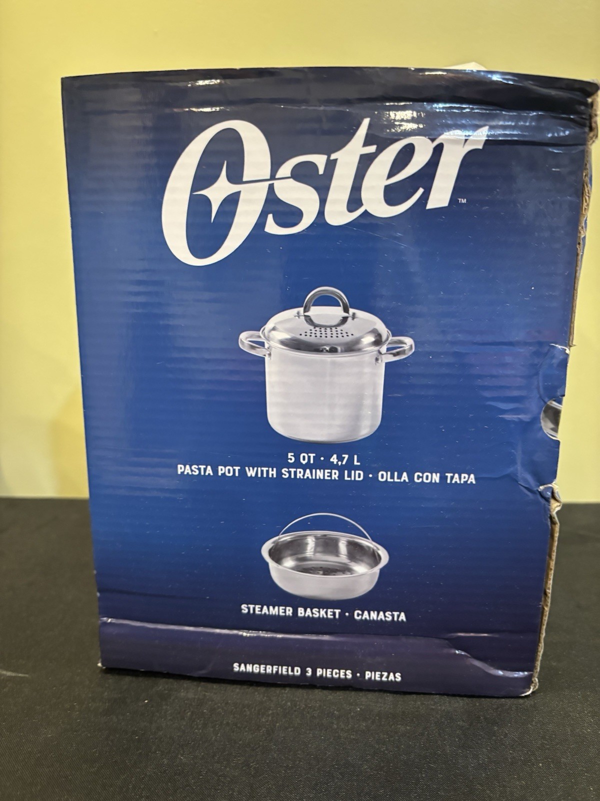 5 Quart Stainless Steel Pasta Pot w Strainer Lid & Steamer Basket 3pc NEW Oster