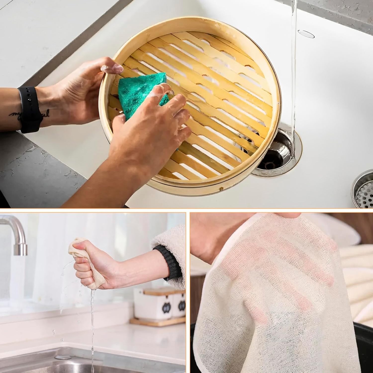 Lightweight Food Steamer Baskets Eco-Friendly Bamboo Steamer for Steaming