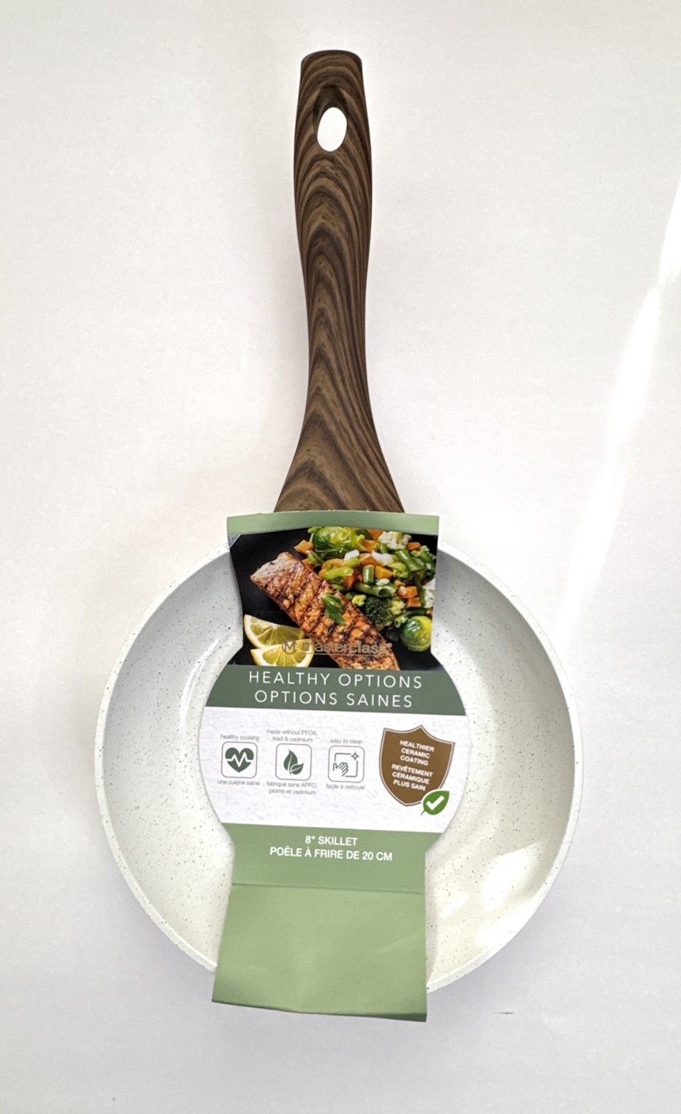 MasterClass 8″ Skillet Healthy Ceramic Surface Use Less Butter or Oil Easy Clean
